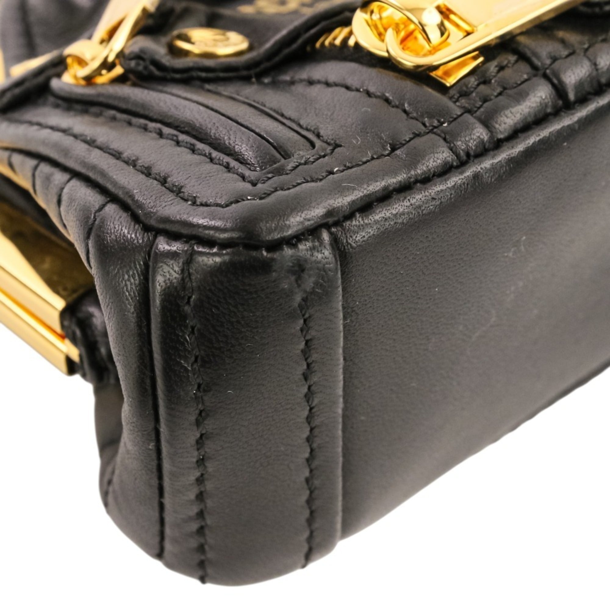 Moschino Black Leather Shoulder Bag (Pre-Owned)