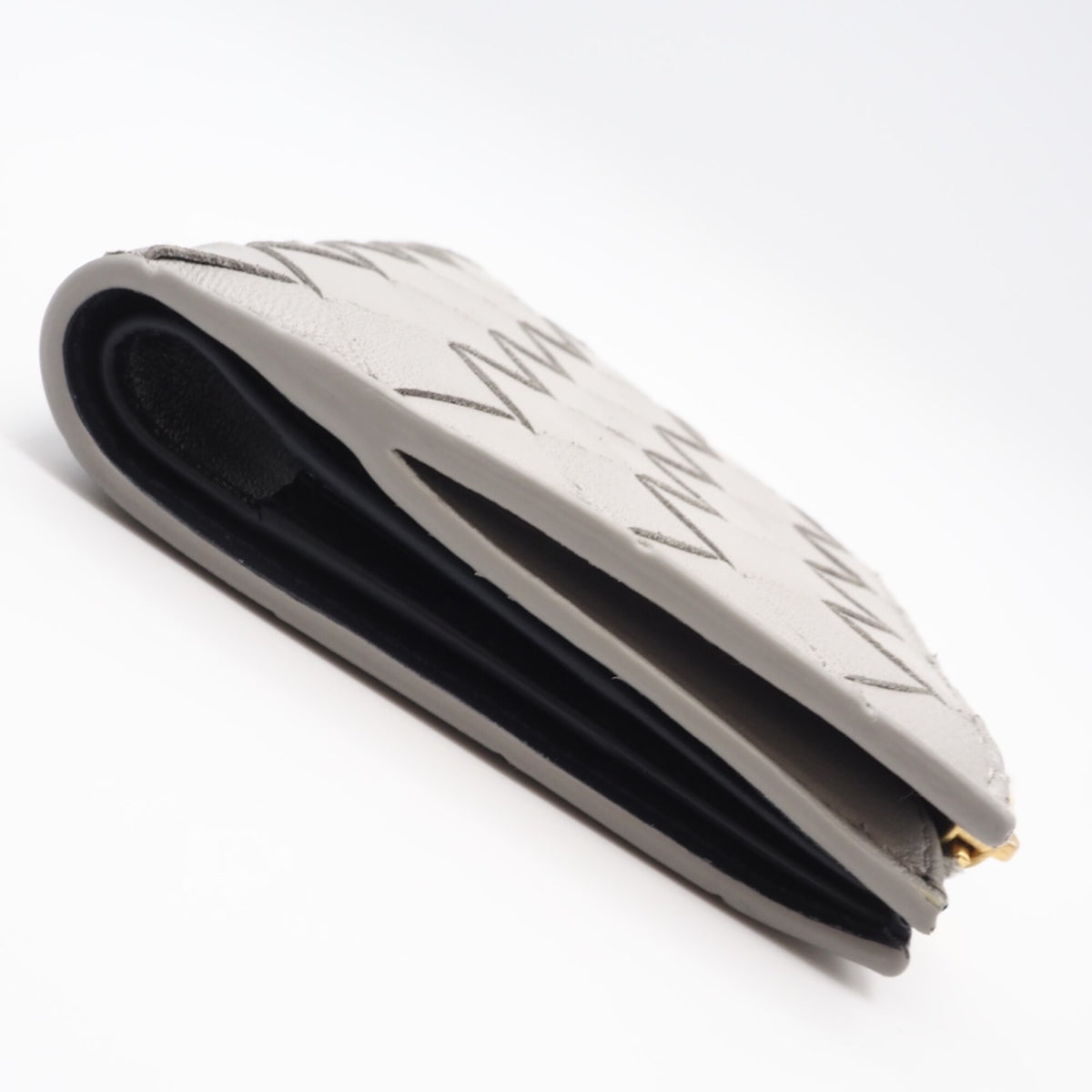 Bottega Veneta Intrecciato Gray Leather Wallet (Bi-Fold) (Pre-Owned)