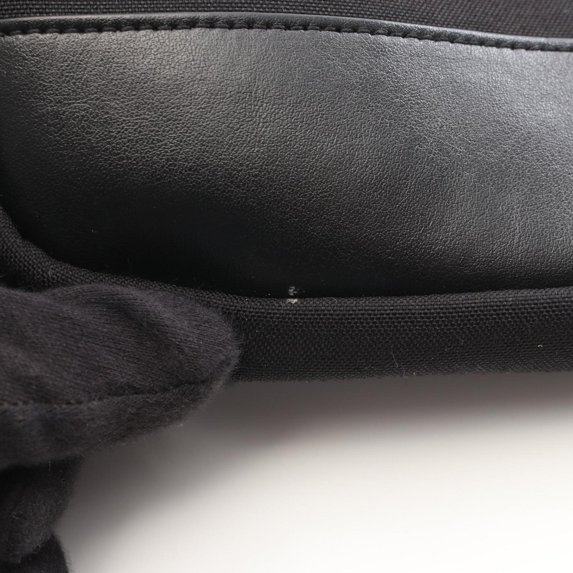 Yves Saint Laurent Black Canvas Leather Handbag Shoulder Bag (Pre-Owned)