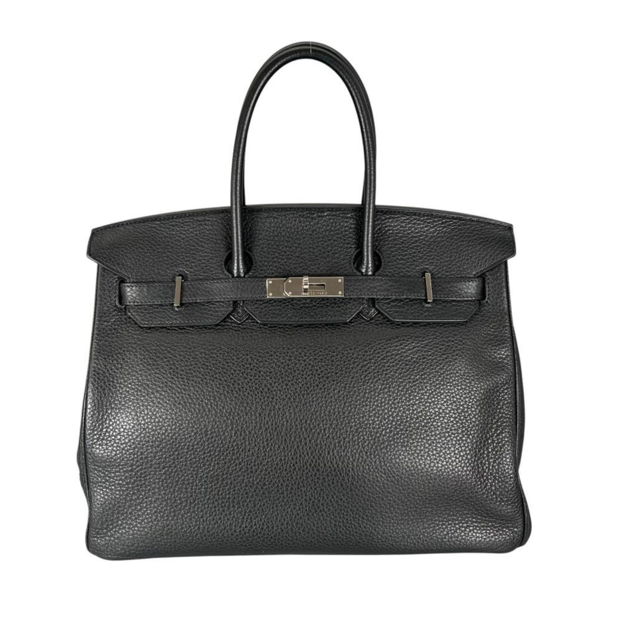 Hermes Black Taurillon Clemence Leather Handbag (Pre-Owned)