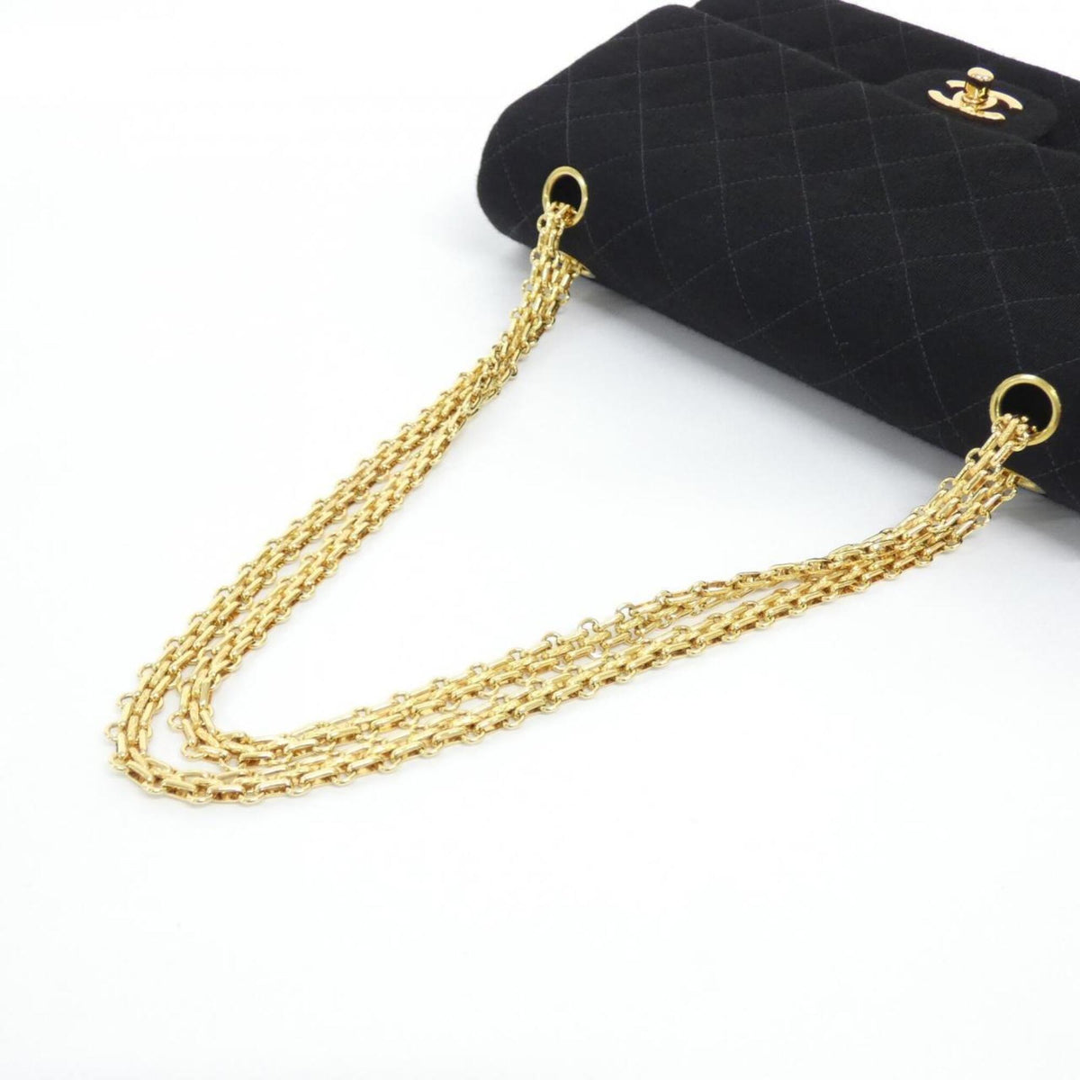 Chanel Black Canvas Shoulder Bag (Pre-Owned)
