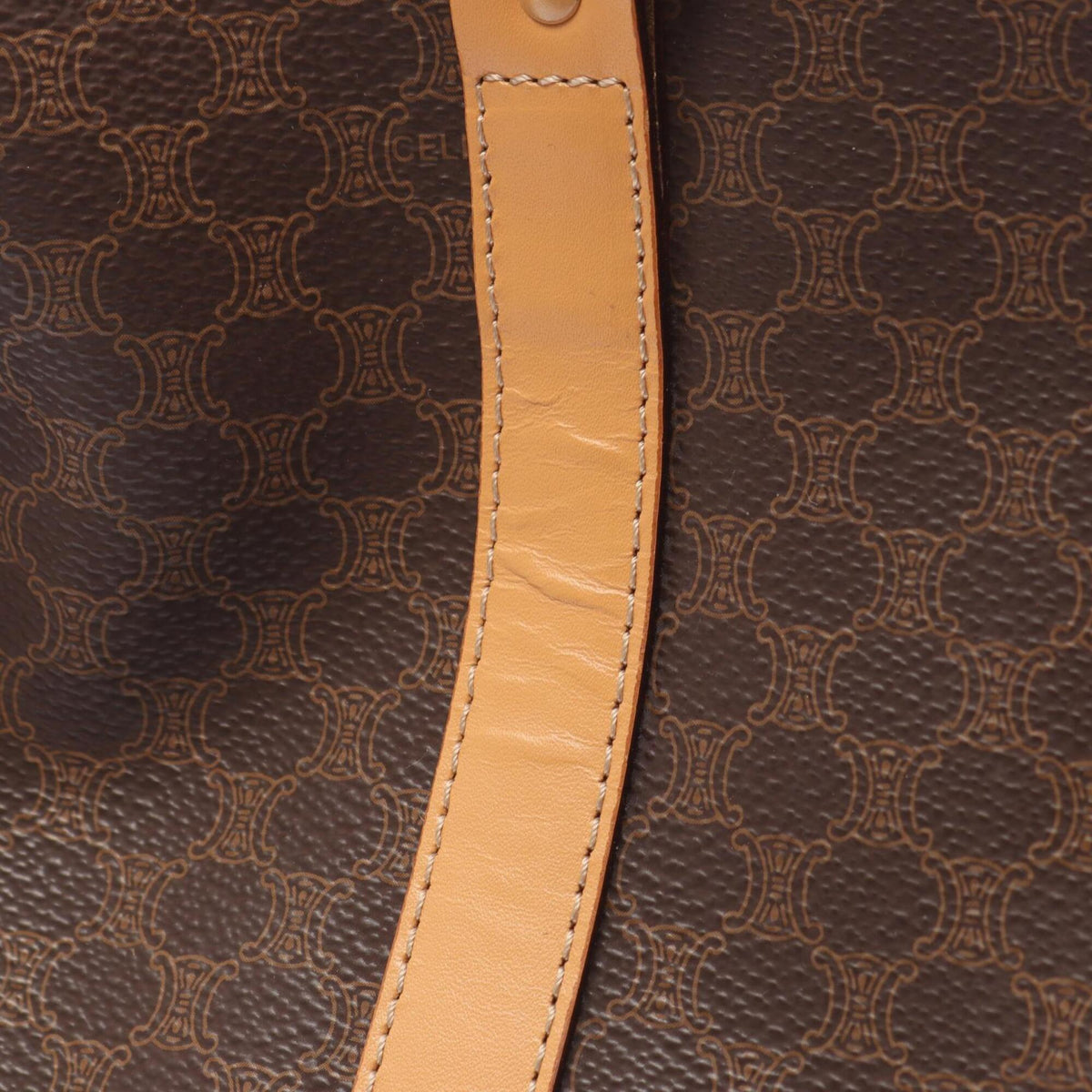Celine Beige Brown Coated Canvas Handbag (Pre-Owned)