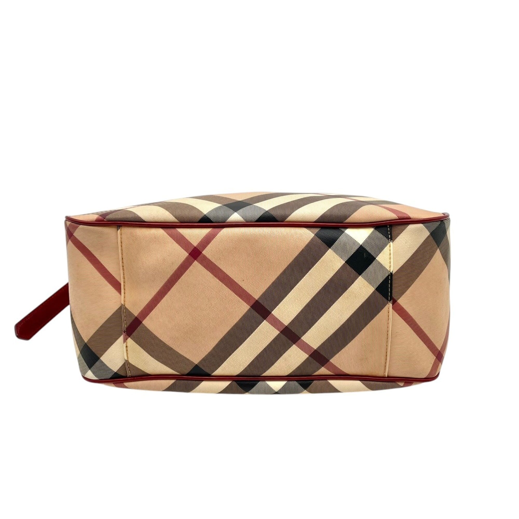 Burberry Beige Bordeaux Pvc Leather Shoulder Bag (Pre-Owned)