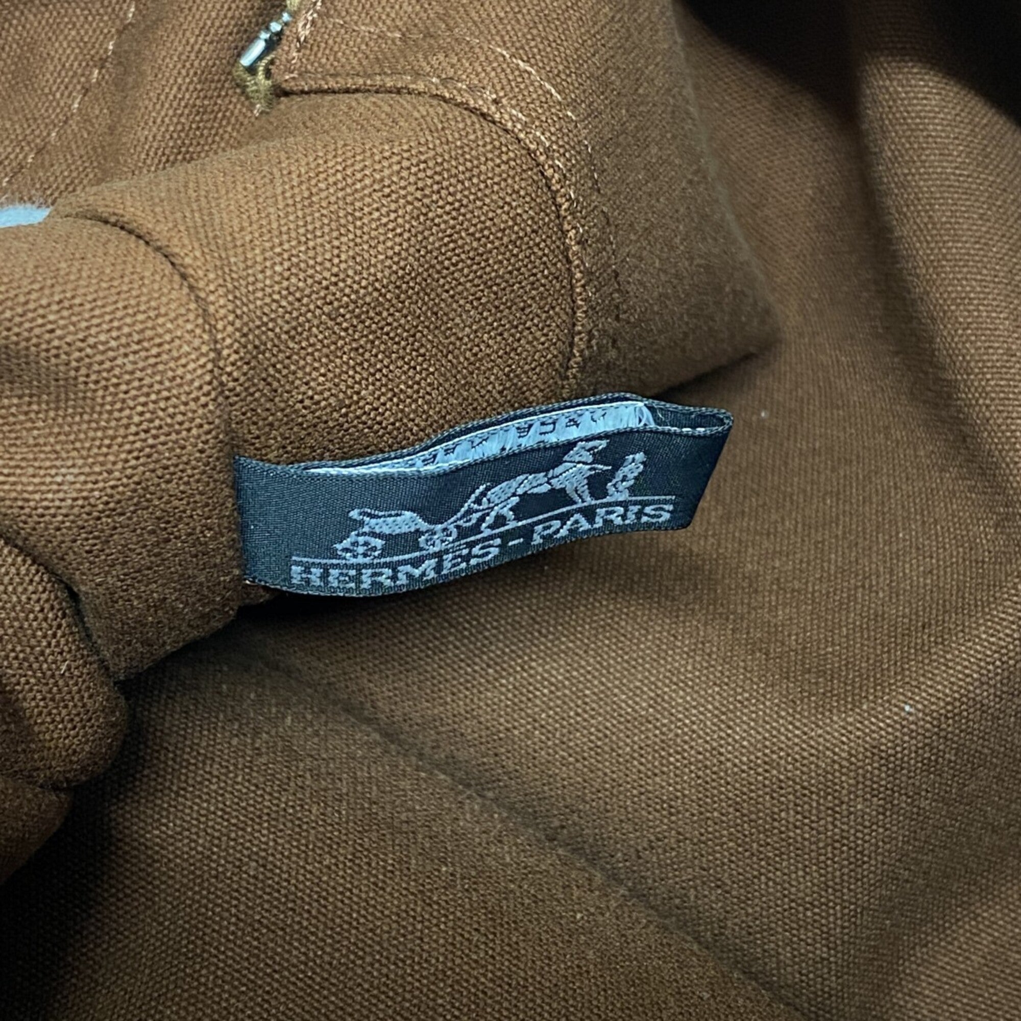 Hermes Brown Canvas Tote Bag (Pre-Owned)