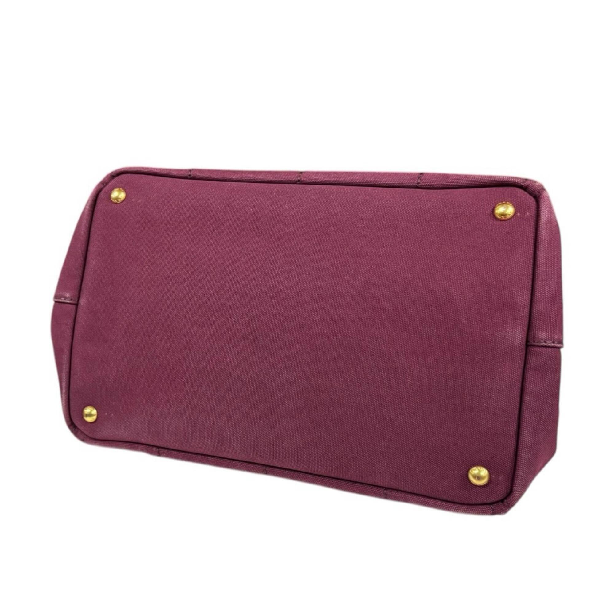Prada Canapa Red Color Canvas Shoulder Bag (Pre-Owned)
