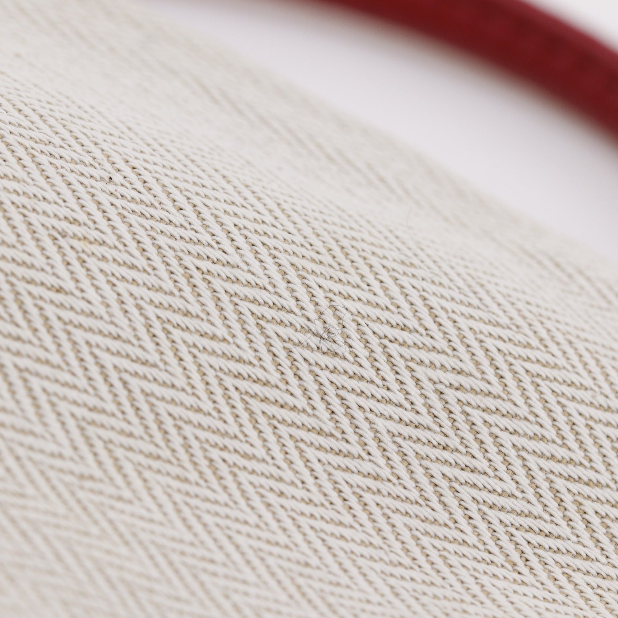 Hermes Ivory Red Color Toile Chevron Leather Shoulder Bag (Pre-Owned)