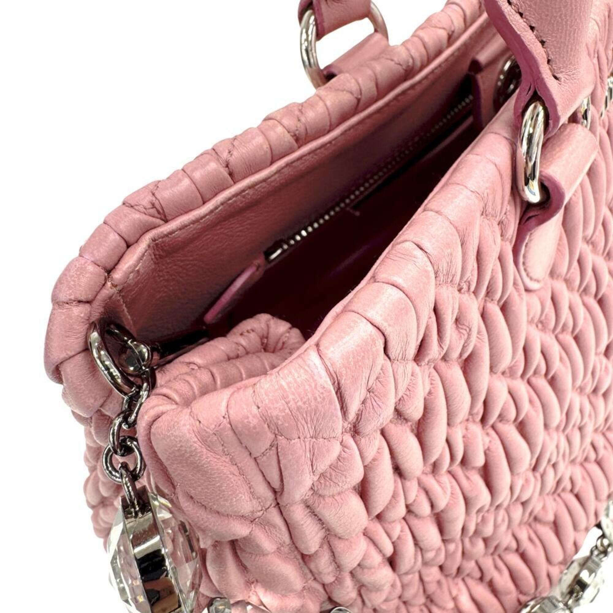 Miu Miu Pink Leather Handbag Shoulder Bag (Pre-Owned)