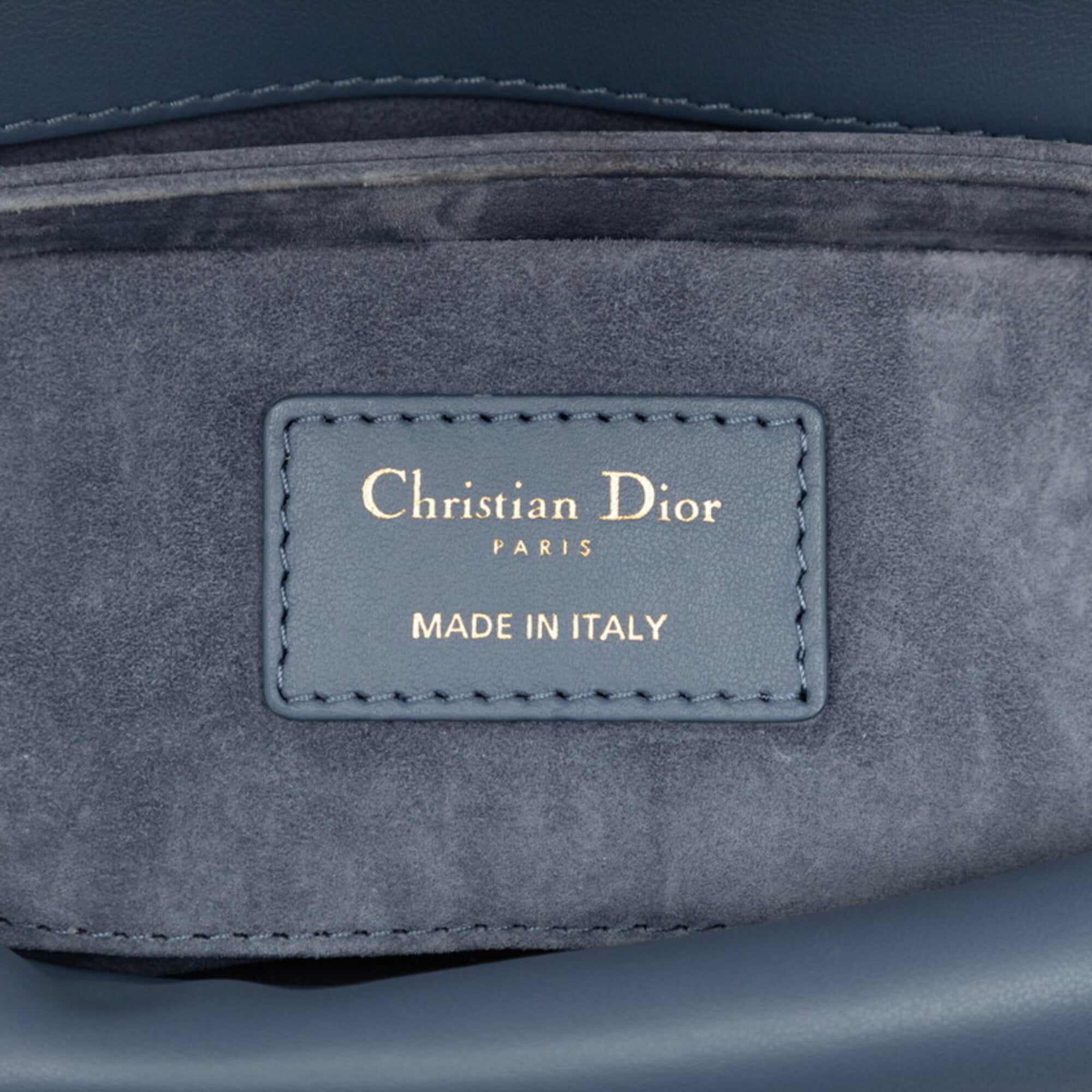 Christian Dior Blue Tweed Leather Handbag Shoulder Bag (Pre-Owned)