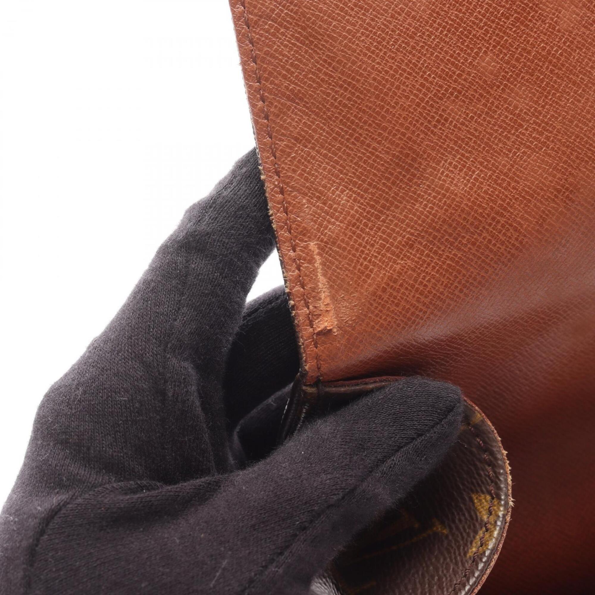 Louis Vuitton Brown Coated Canvas Leather Handbag Shoulder Bag (Pre-Owned)