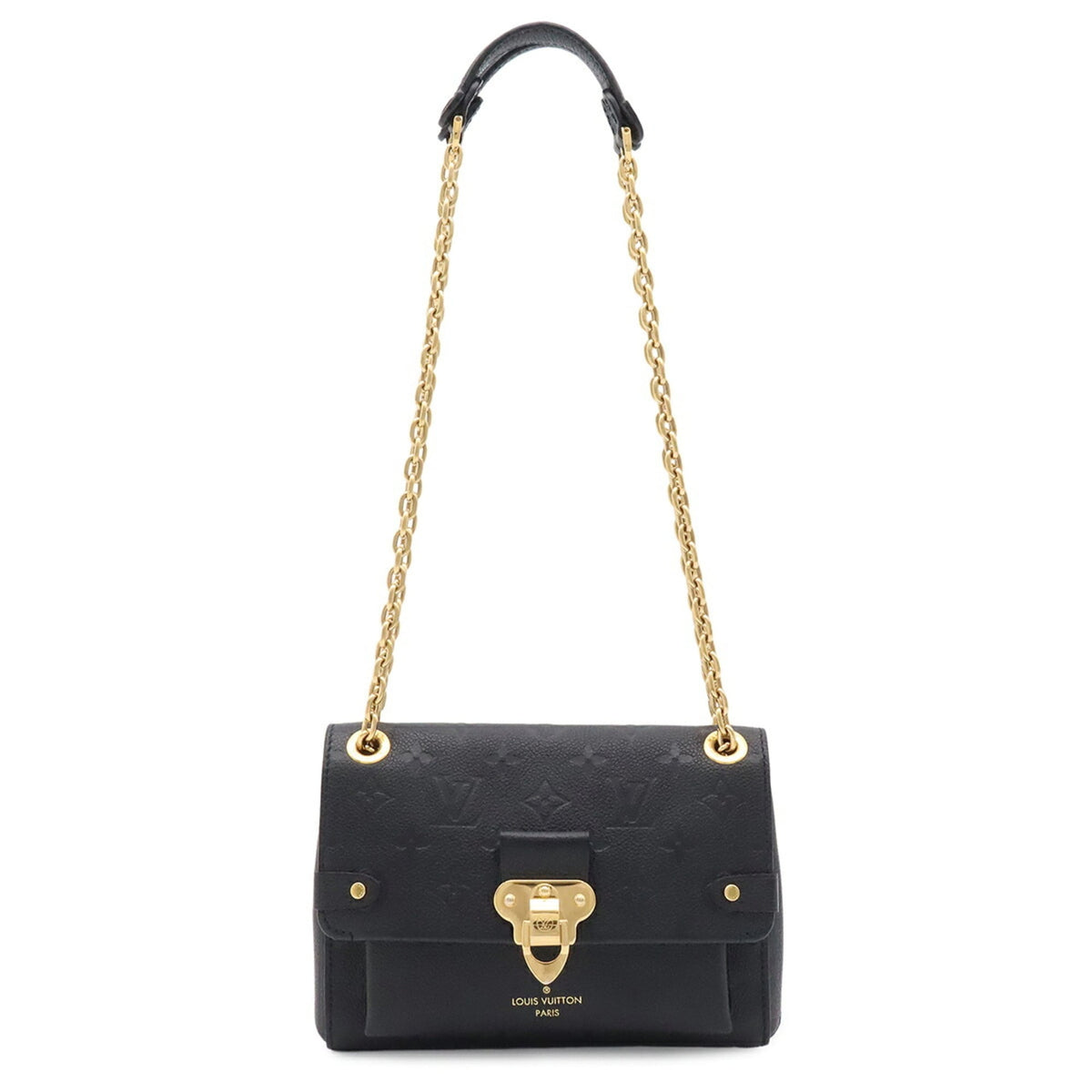Louis Vuitton Noir Leather Shoulder Bag (Pre-Owned)
