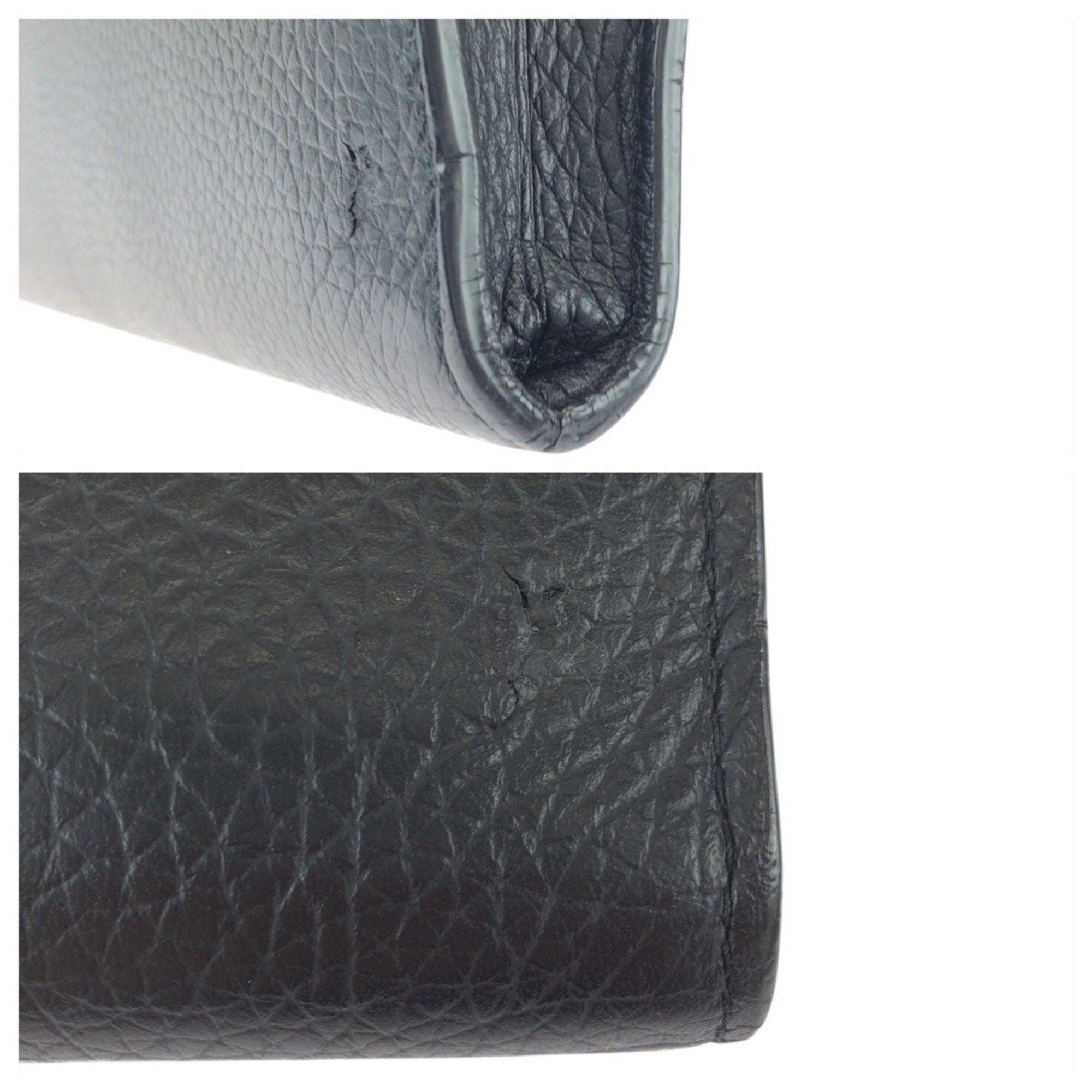 Louis Vuitton Black Noir Leather Clutch Bag Pochette (Pre-Owned)
