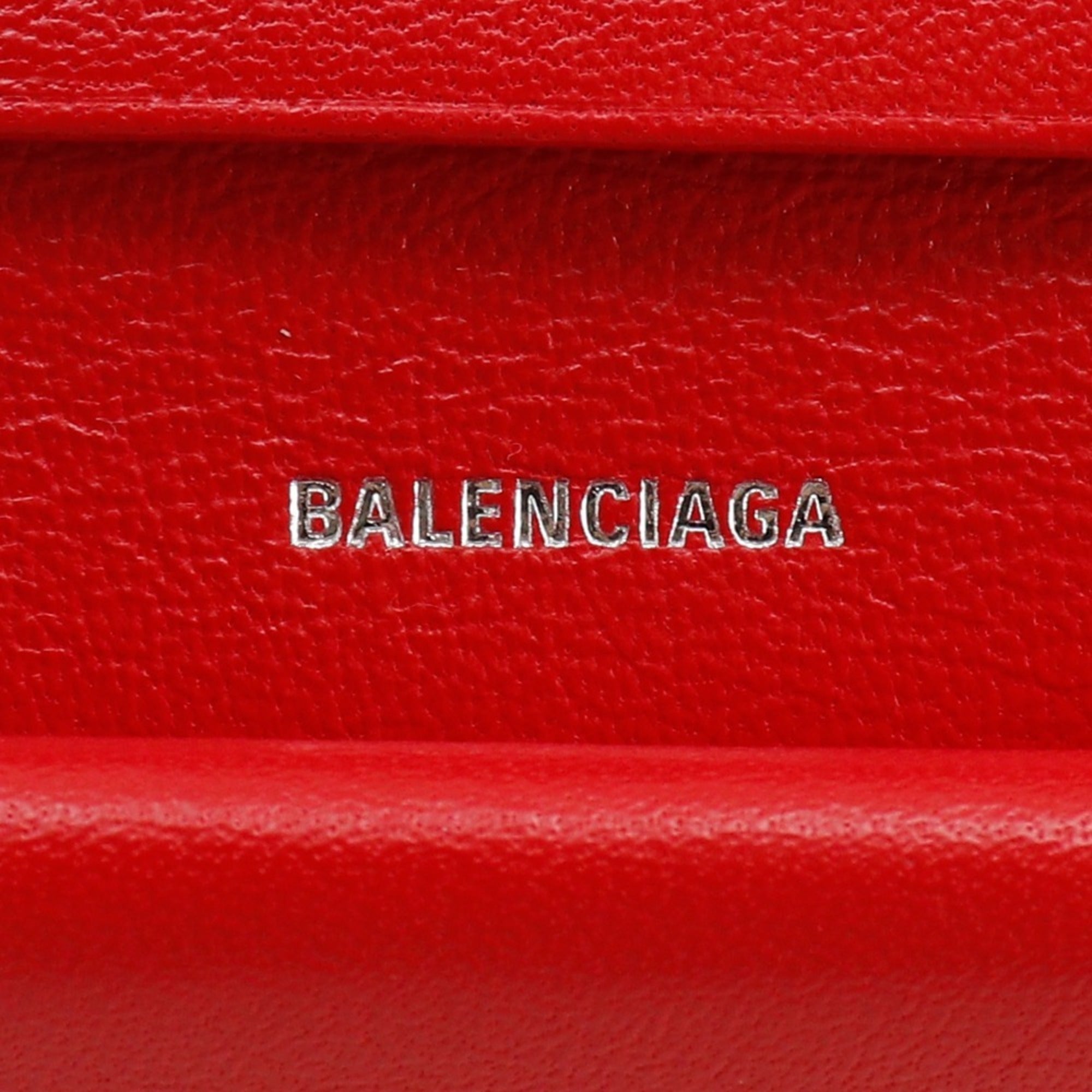 Balenciaga Red Color Leather Wallet (Bi-Fold) (Pre-Owned)