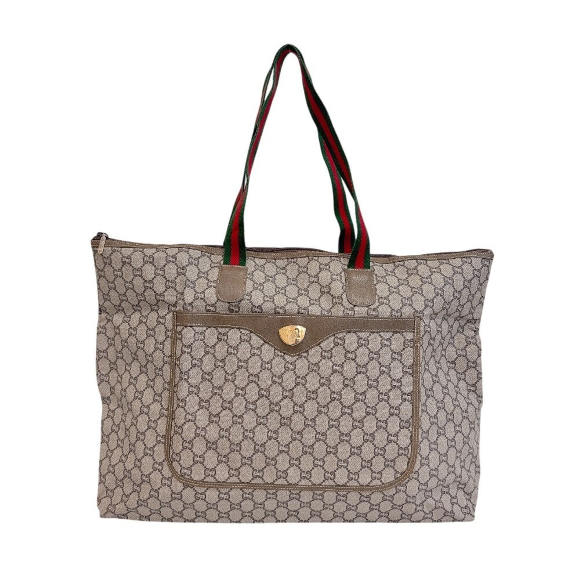 Gucci Gg Plus Beige Pvc Tote Bag (Pre-Owned)
