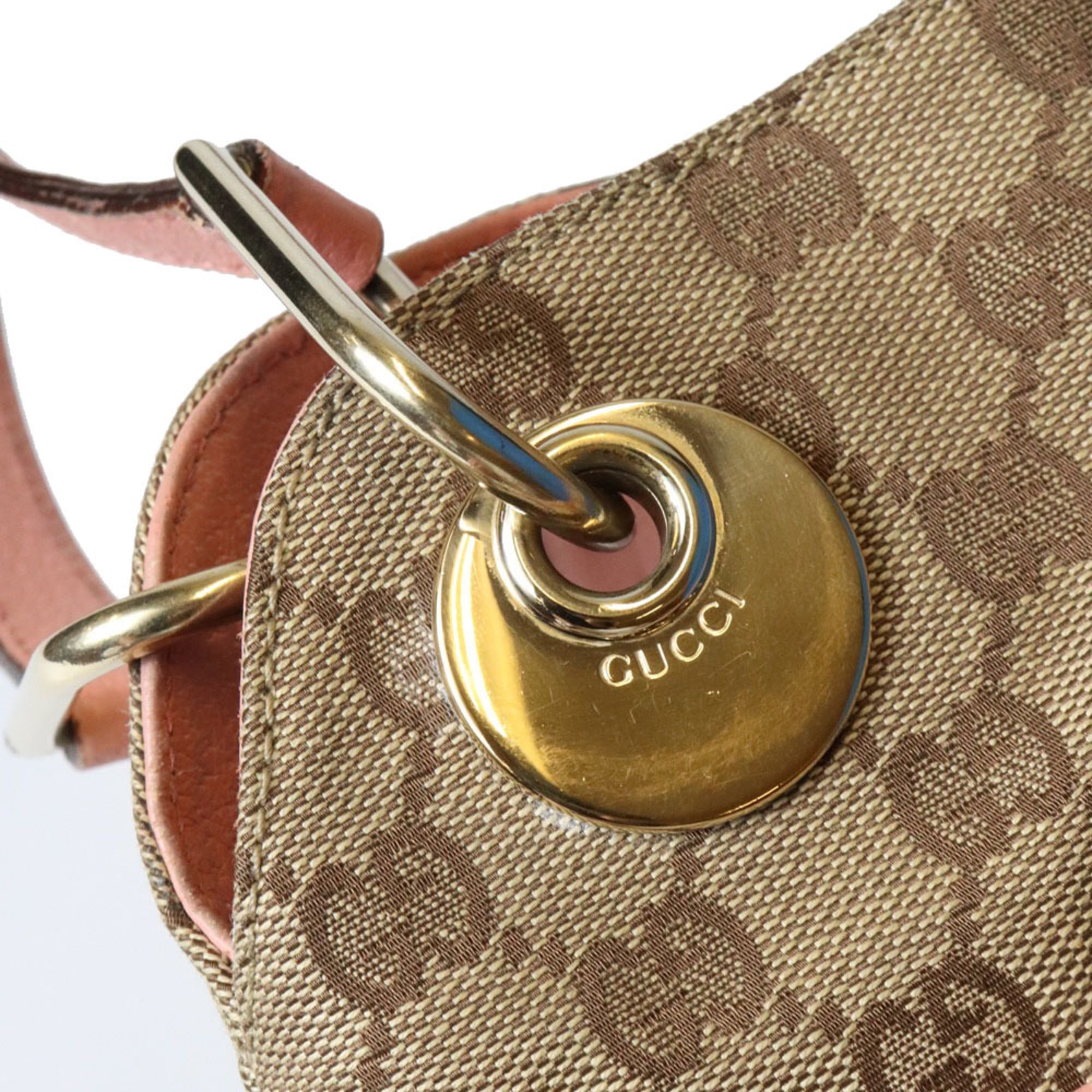 Gucci Beige Beige Pink Gg Canvas Tote Bag (Pre-Owned)