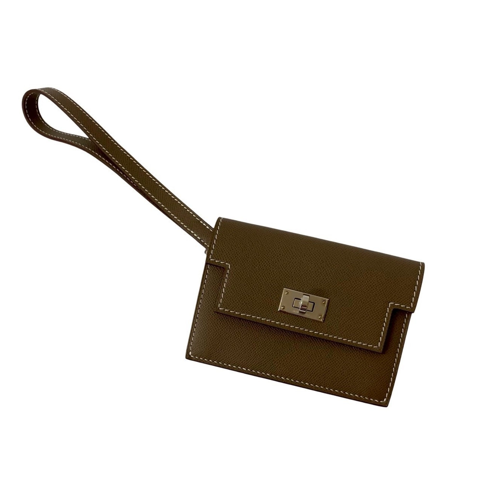 Hermes Brown Leather Coin Purse/Coin Case (Pre-Owned)