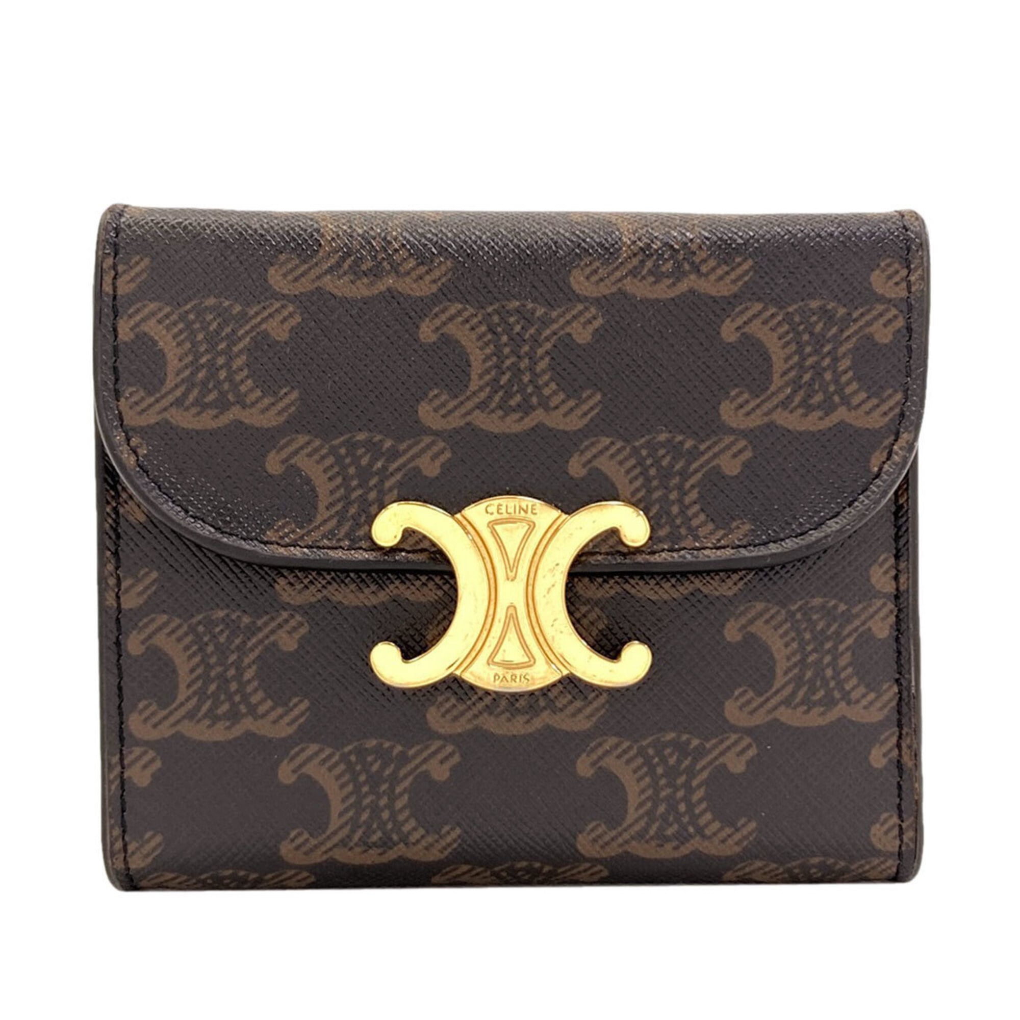 Celine Brown Pvc Wallet (Tri-Fold) (Pre-Owned)