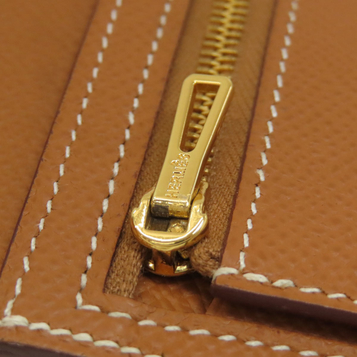 Hermes Gold Brown Epsom Leather Long Wallet (Bi-Fold) (Pre-Owned)