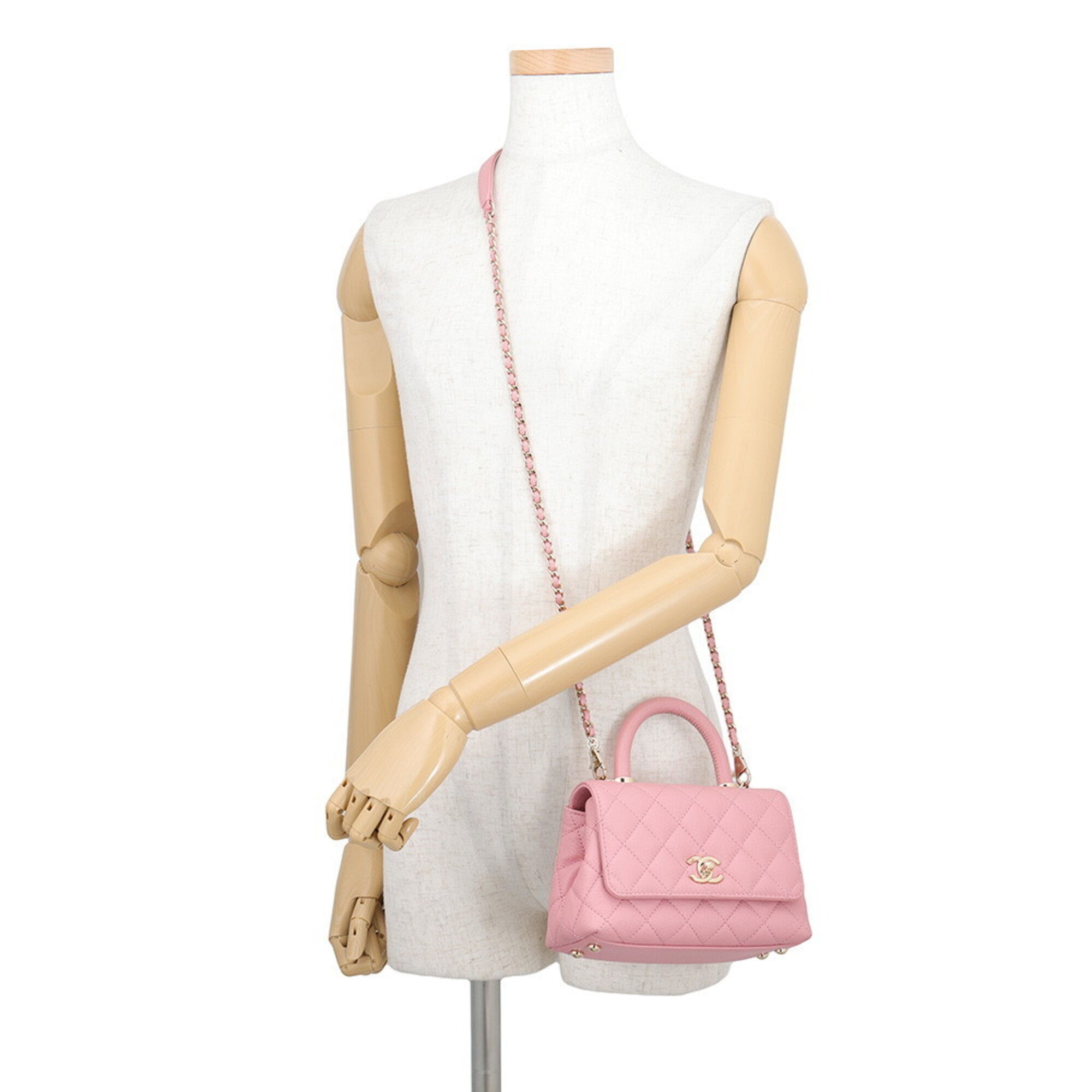 Chanel Matelasse Pink Grained Calfskin Handbag Shoulder Bag (Pre-Owned)