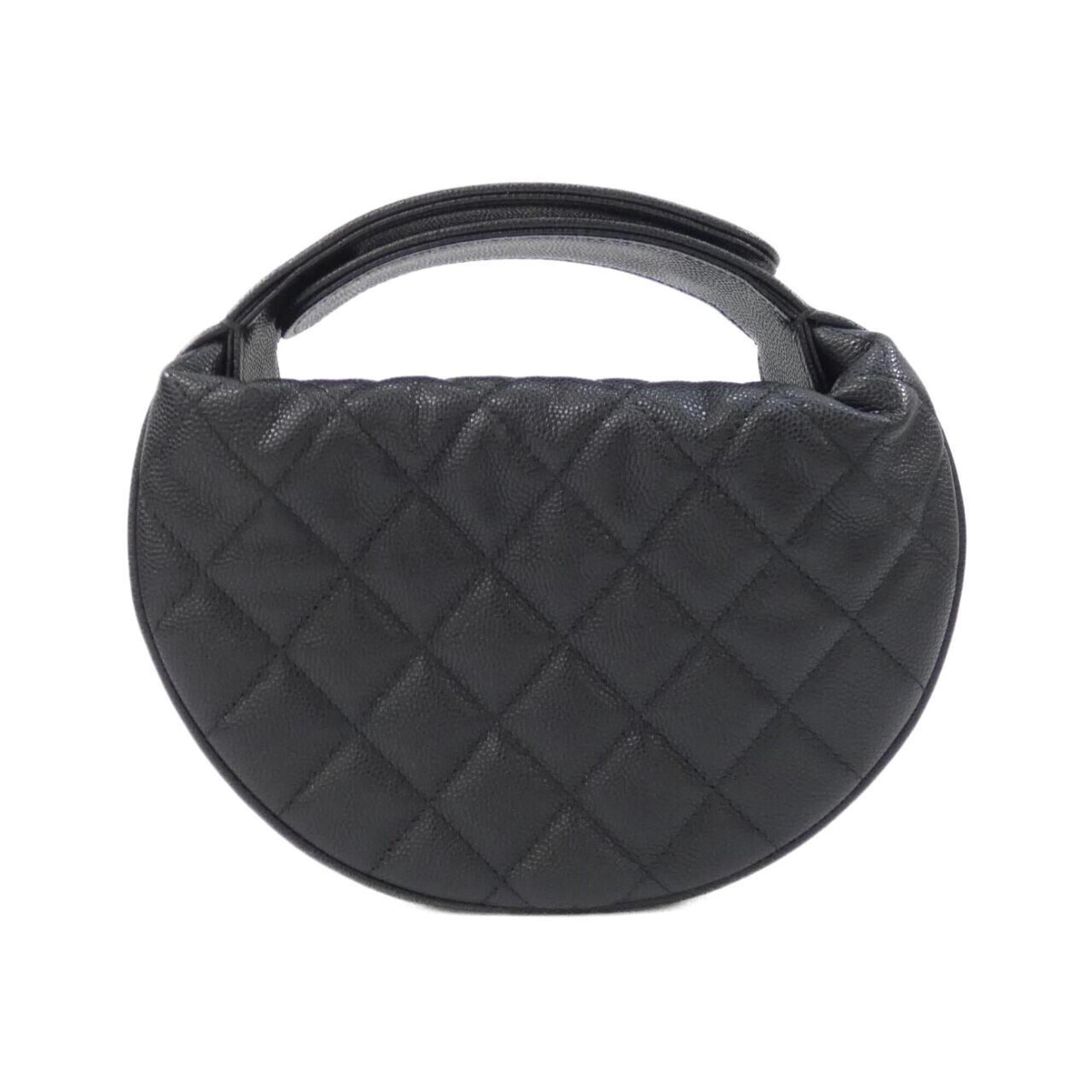 Chanel Black Grained Calfskin Handbag Pouch (Pre-Owned)