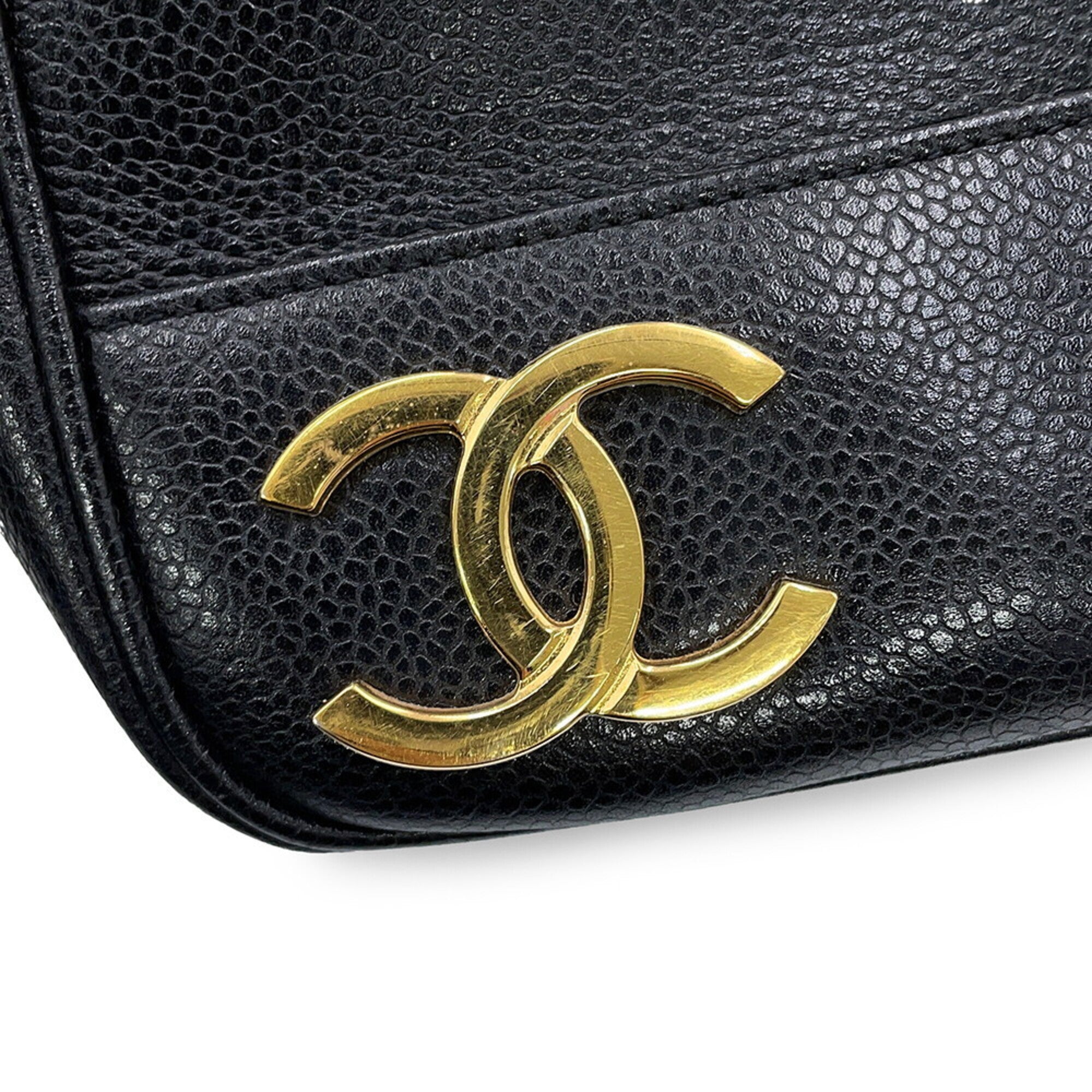 Chanel Black Grained Calfskin Tote Bag (Pre-Owned)