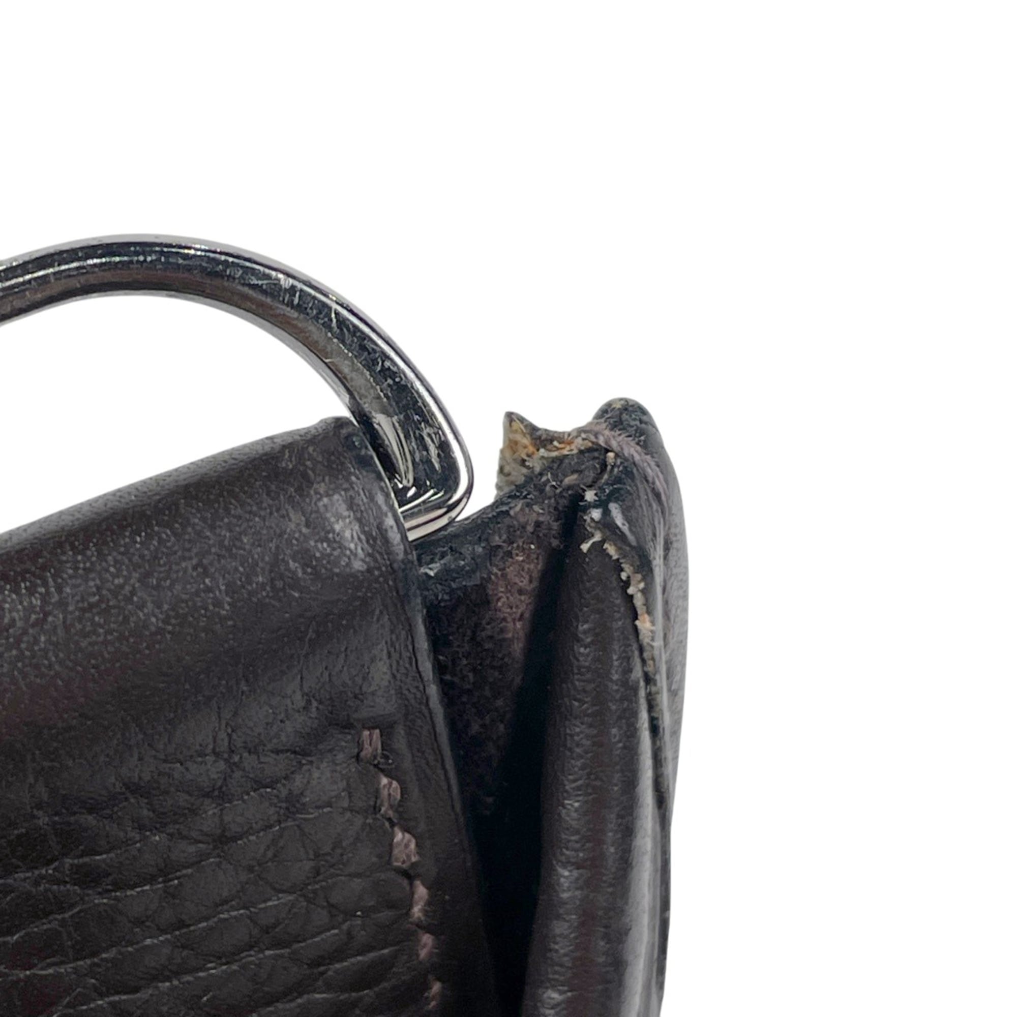 Hermes Evelyne Ebene Taurillon Clemence Leather Shoulder Bag (Pre-Owned)