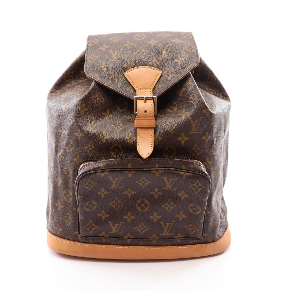 Louis Vuitton Brown Coated Canvas Leather Backpack Handbag (Pre-Owned)