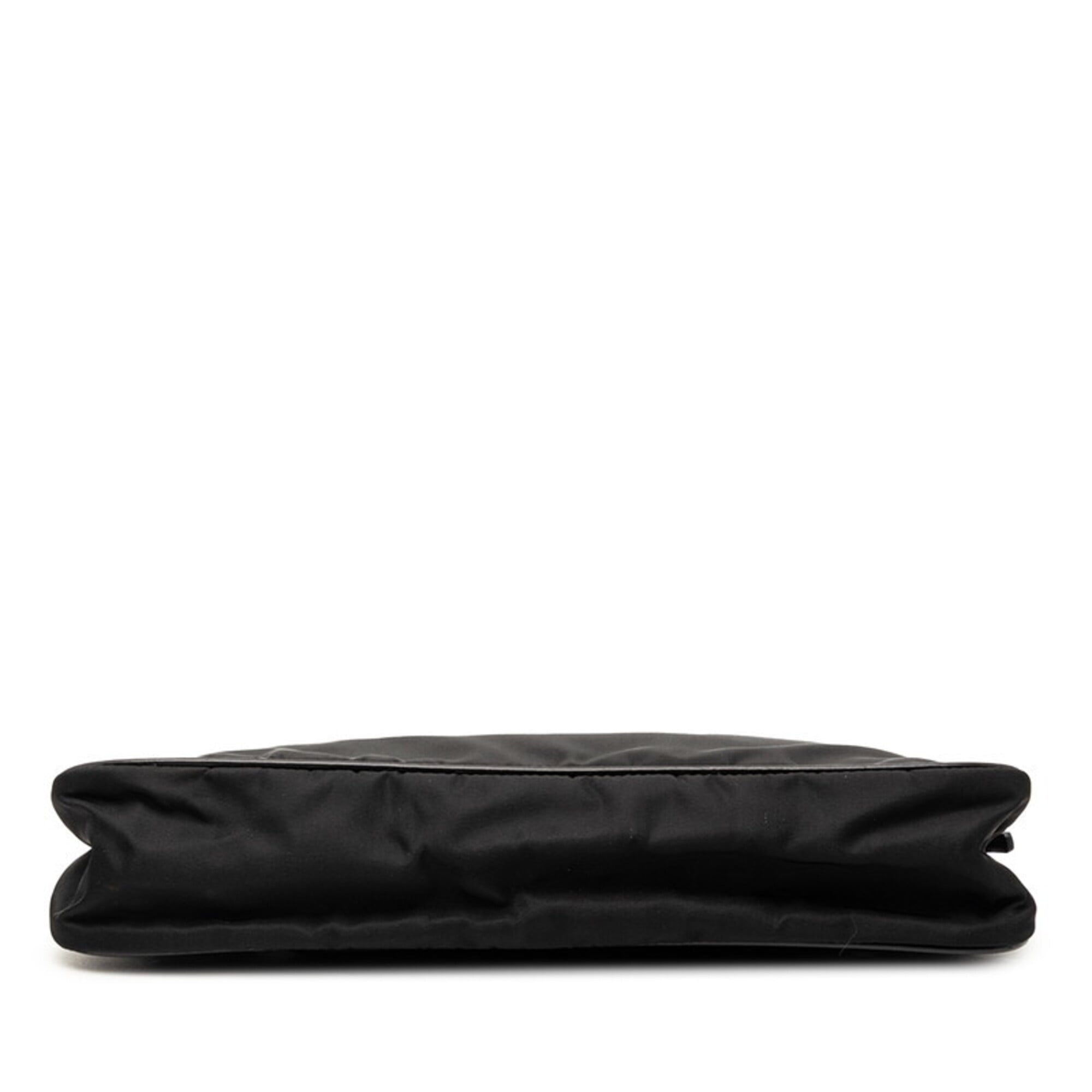 Prada Black Gold Nylon Leather Shoulder Bag (Pre-Owned)