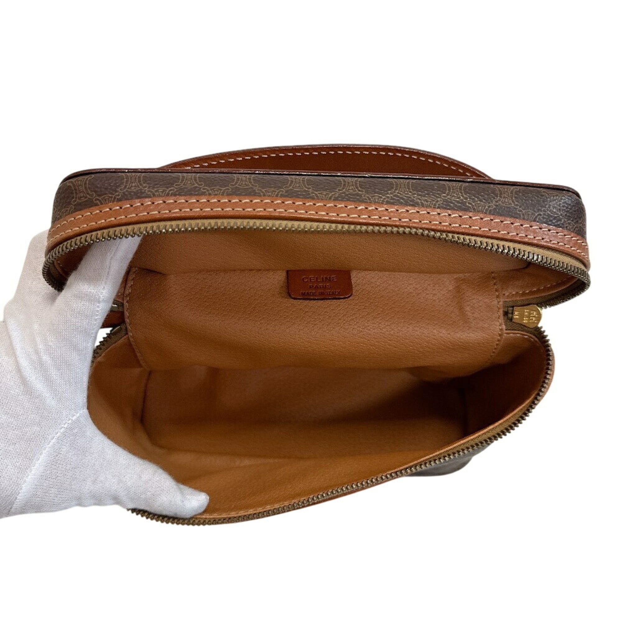 Celine Macadam Brown Pvc Leather Handbag (Pre-Owned)