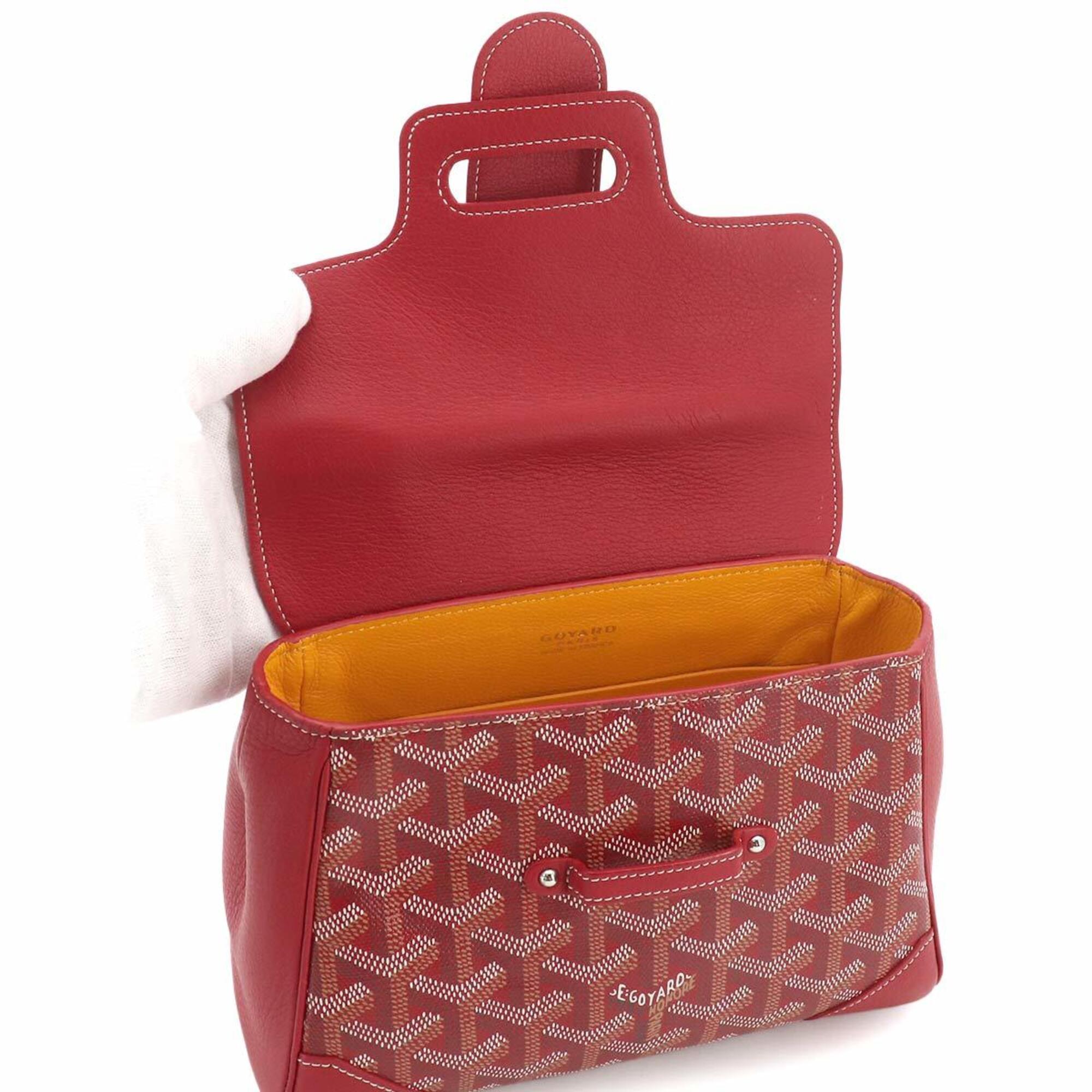 Goyard Red Color Pvc Wood Handbag (Pre-Owned)