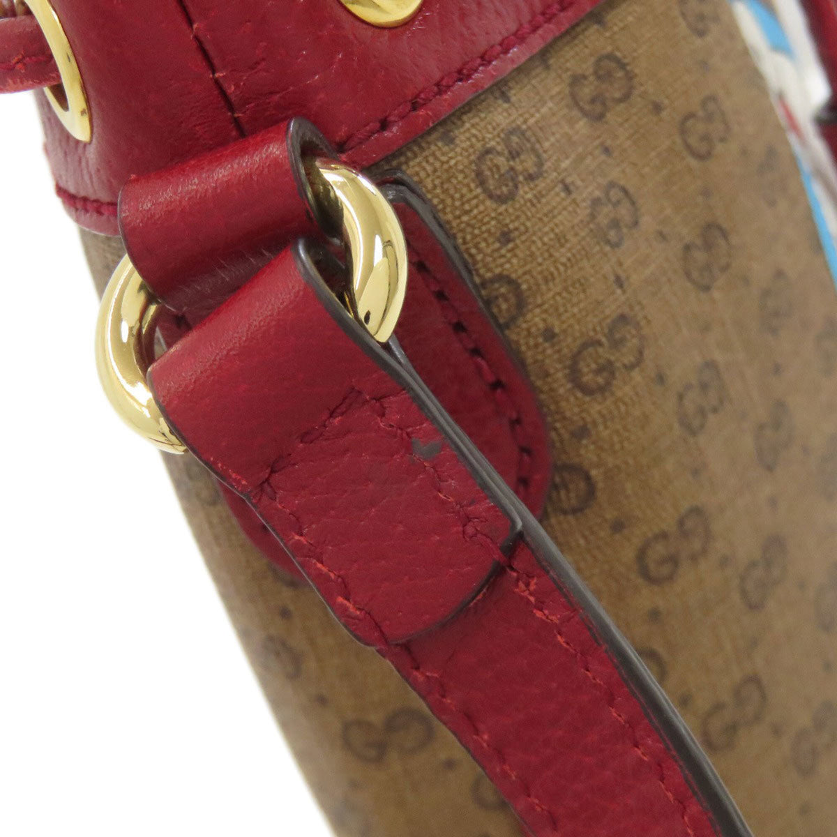 Gucci Brown Red Color Pvc Leather Shoulder Bag (Pre-Owned)