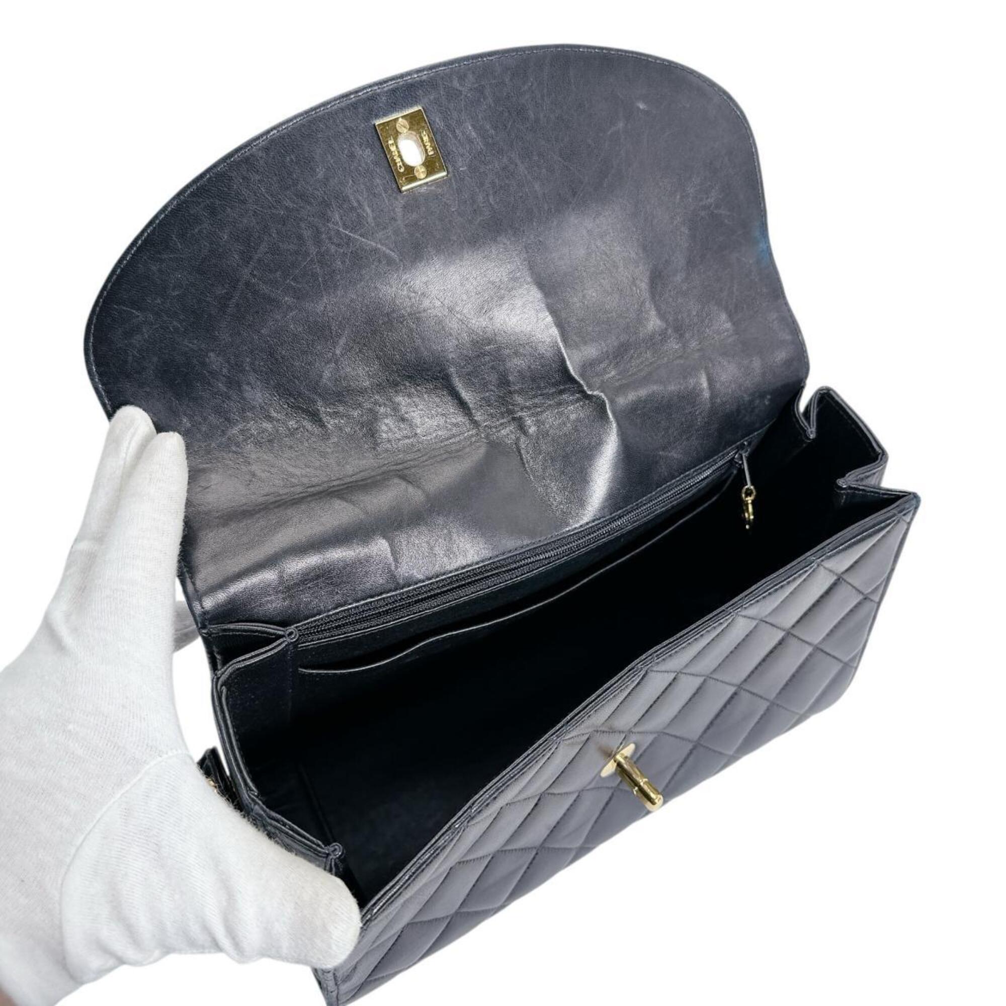 Chanel Black Leather Shoulder Bag Sling Bag (Pre-Owned)
