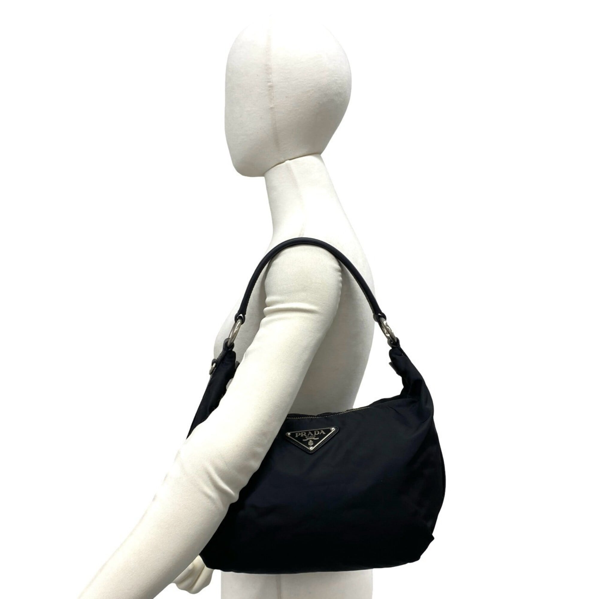 Prada Black Nylon Leather Shoulder Bag (Pre-Owned)
