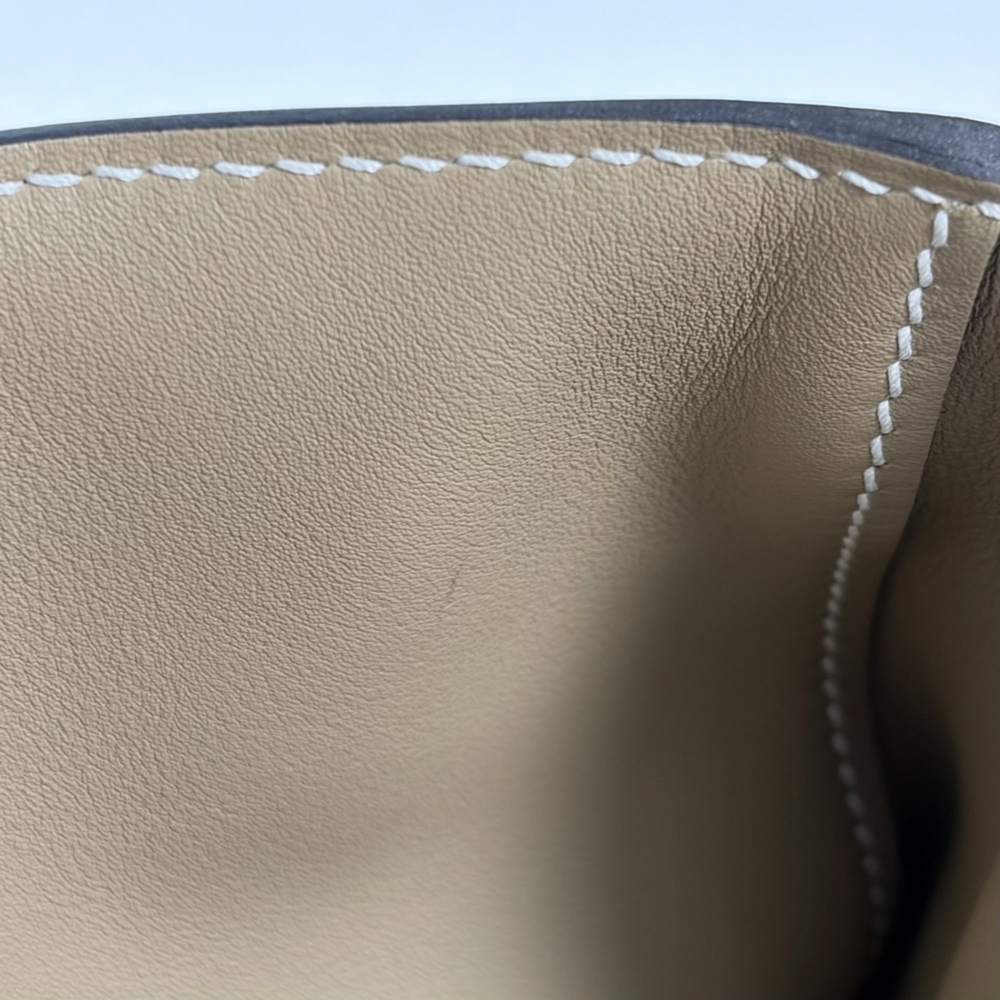 Hermes Brown Gray Leather Handbag Tote Bag (Pre-Owned)