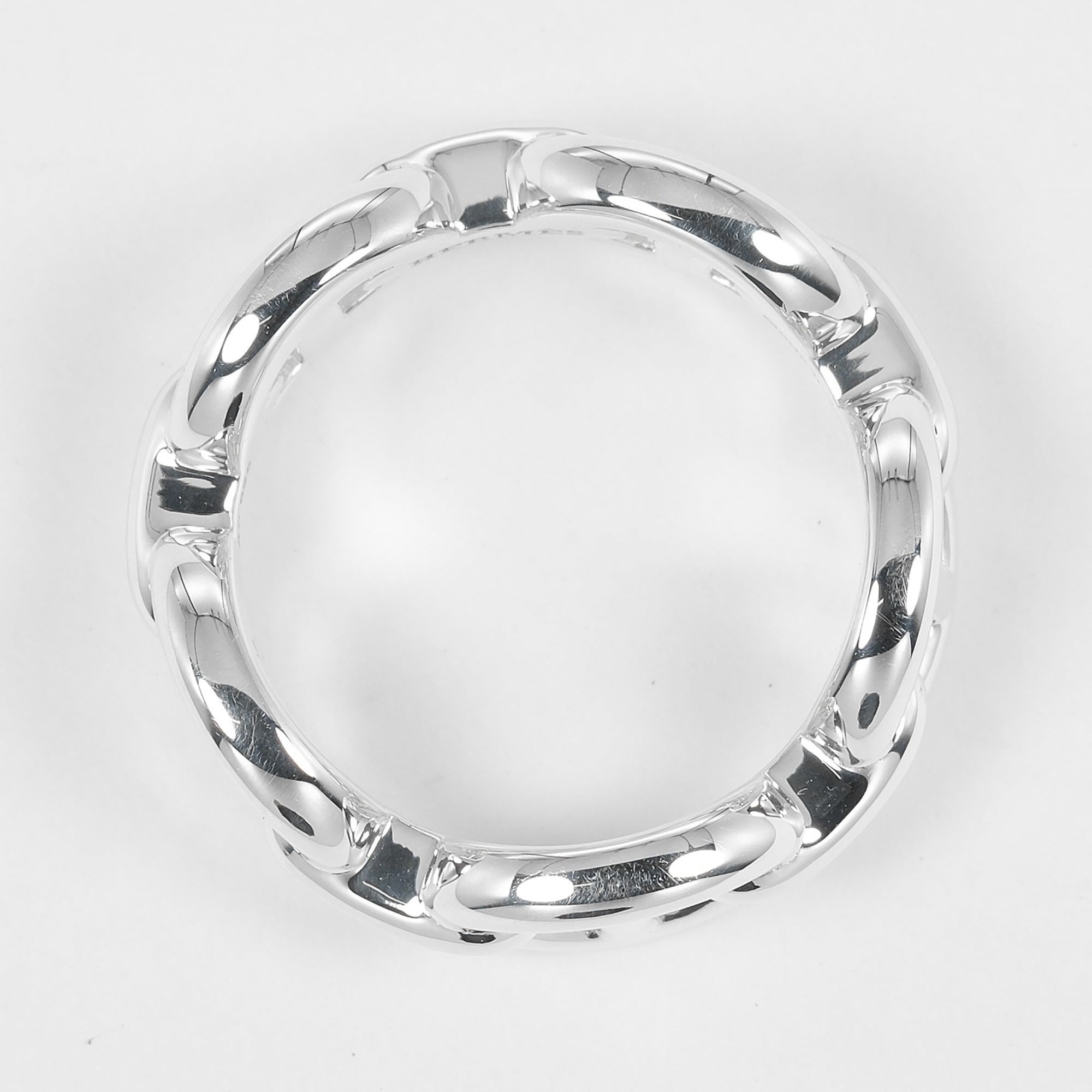 Hermes Silver 925 Band Ring (Pre-Owned)