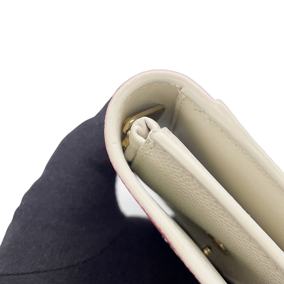Christian Dior Pink White Leather Wallet (Tri-Fold) (Pre-Owned)