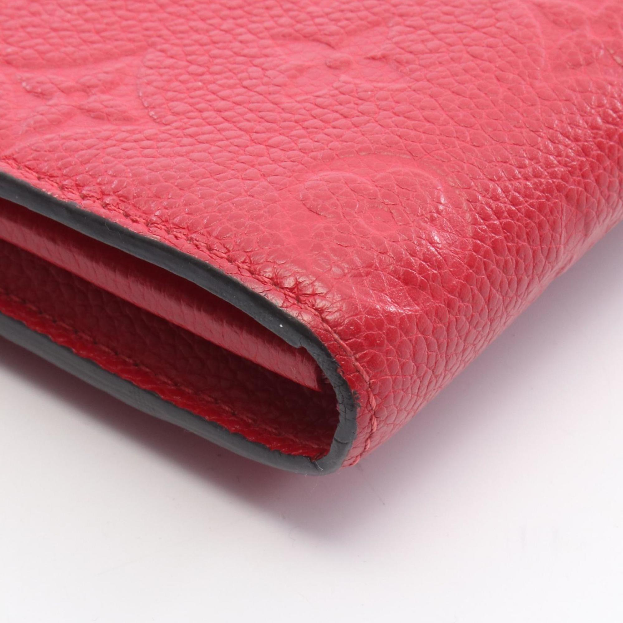 Louis Vuitton Red Color Sacrlet Monogram Empreinte Long Wallet (Bi-Fold) (Pre-Owned)