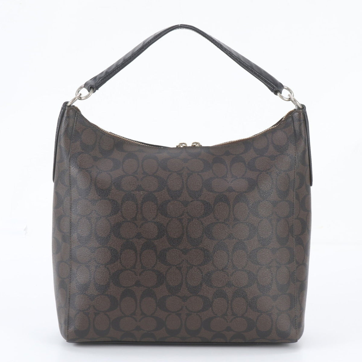 Coach Brown Leather Coated Canvas Handbag Shoulder Bag Tote Bag (Pre-Owned)