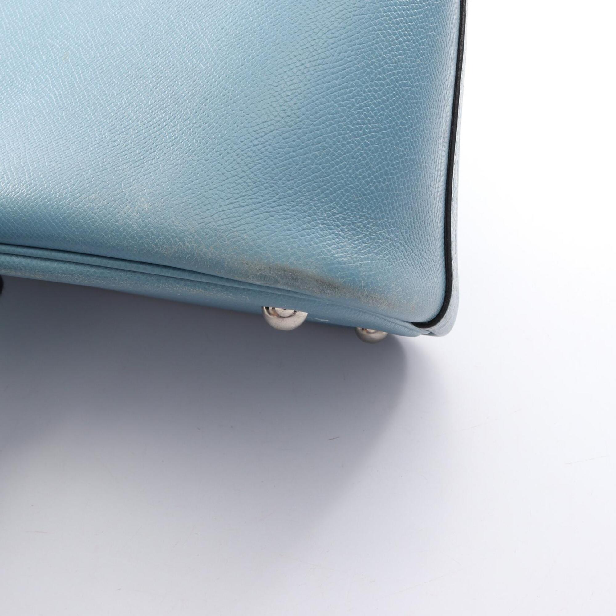 Hermes Blue Blue Jean Epsom Leather Leather Handbag (Pre-Owned)