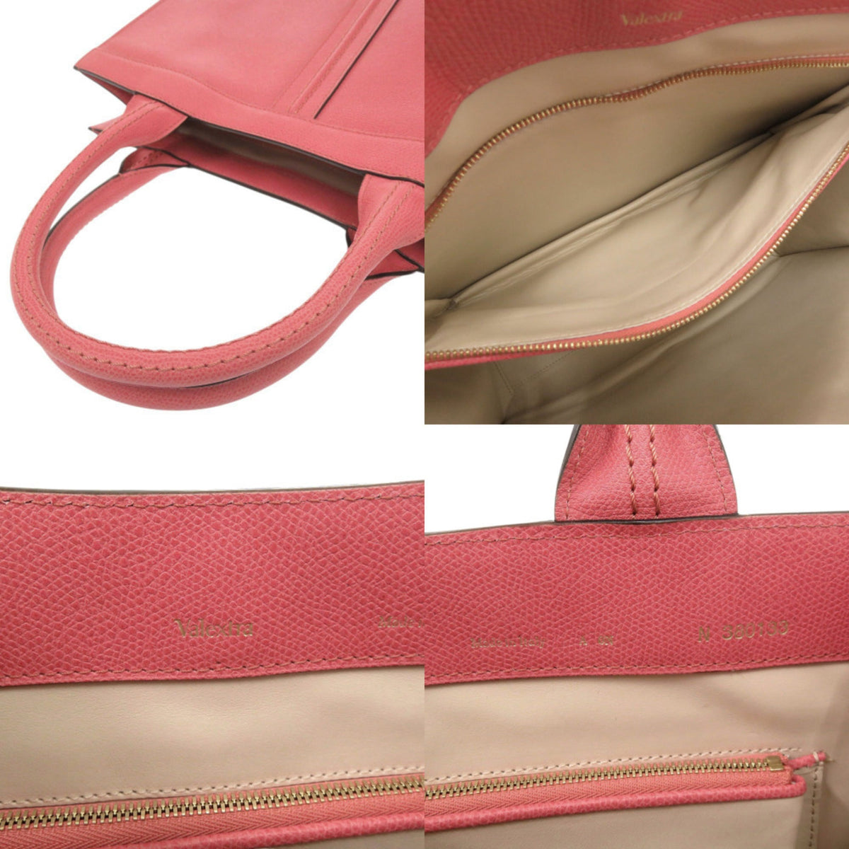 Valextra Pink Leather Tote Bag (Pre-Owned)