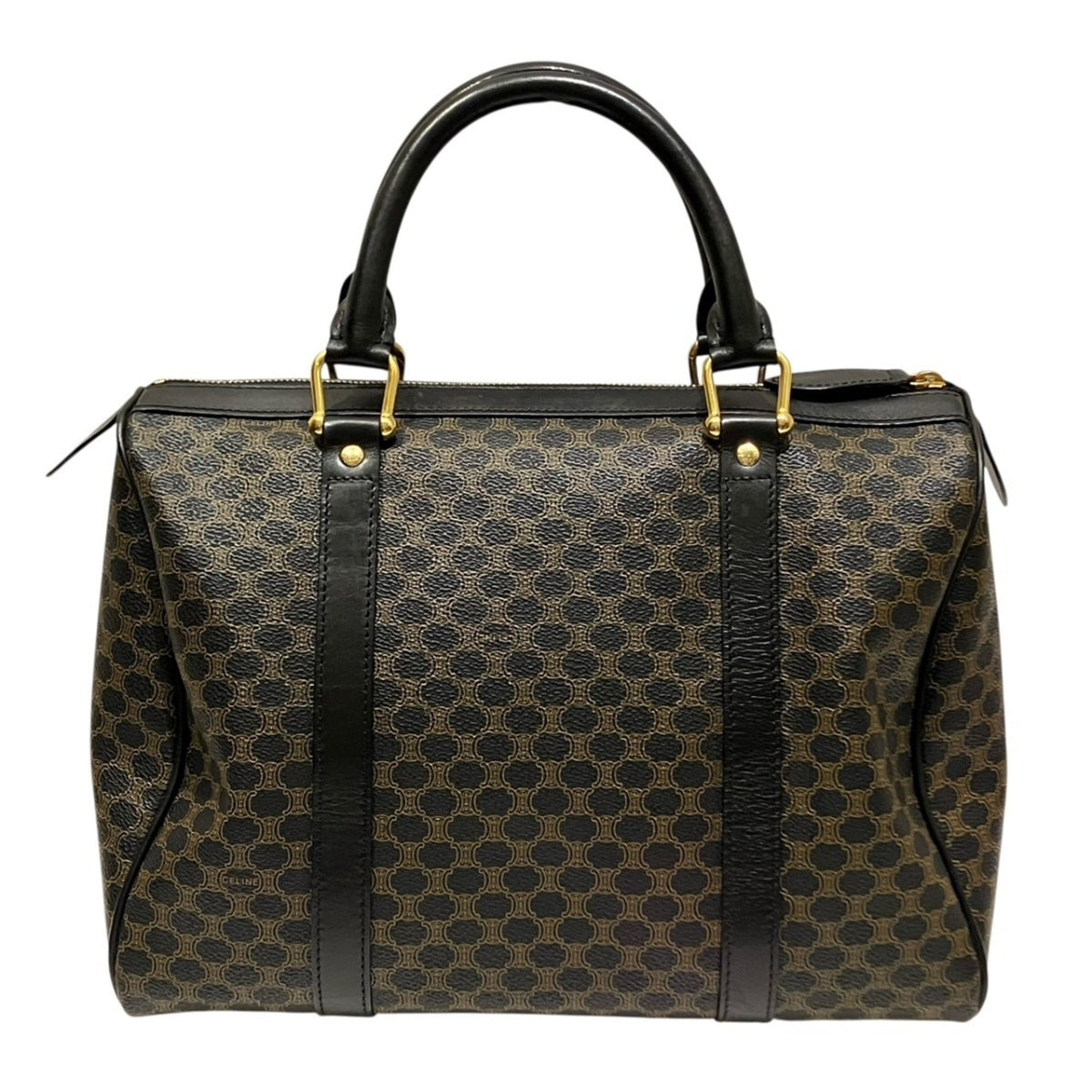 Celine Macadam Black Brown Pvc Leather Handbag (Pre-Owned)