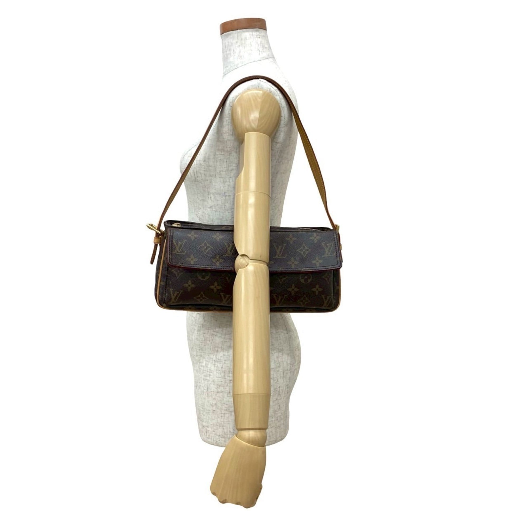 Louis Vuitton Brown Leather Pvc Shoulder Bag Tote Bag (Pre-Owned)