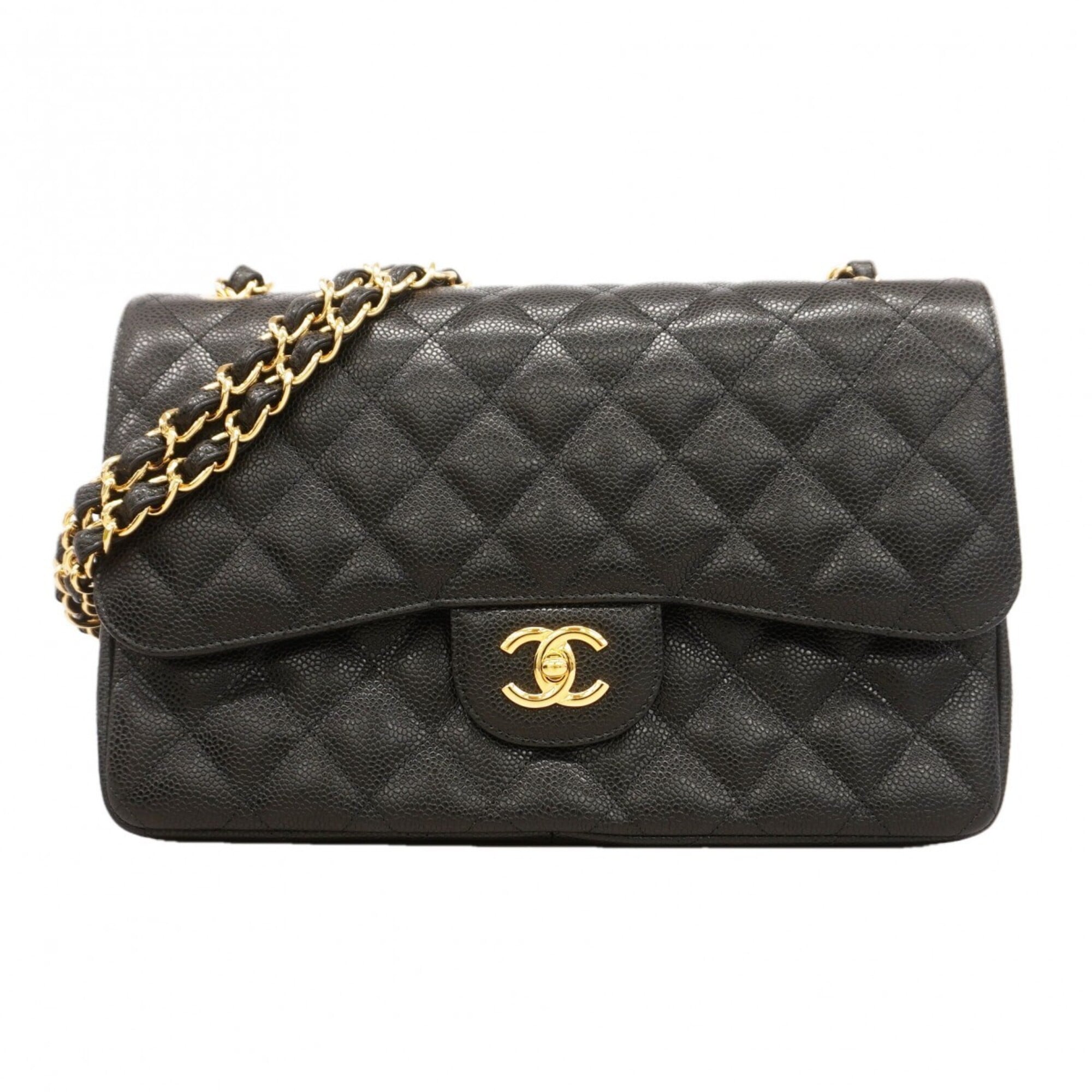 Chanel Black Grained Calfskin Shoulder Bag (Pre-Owned)