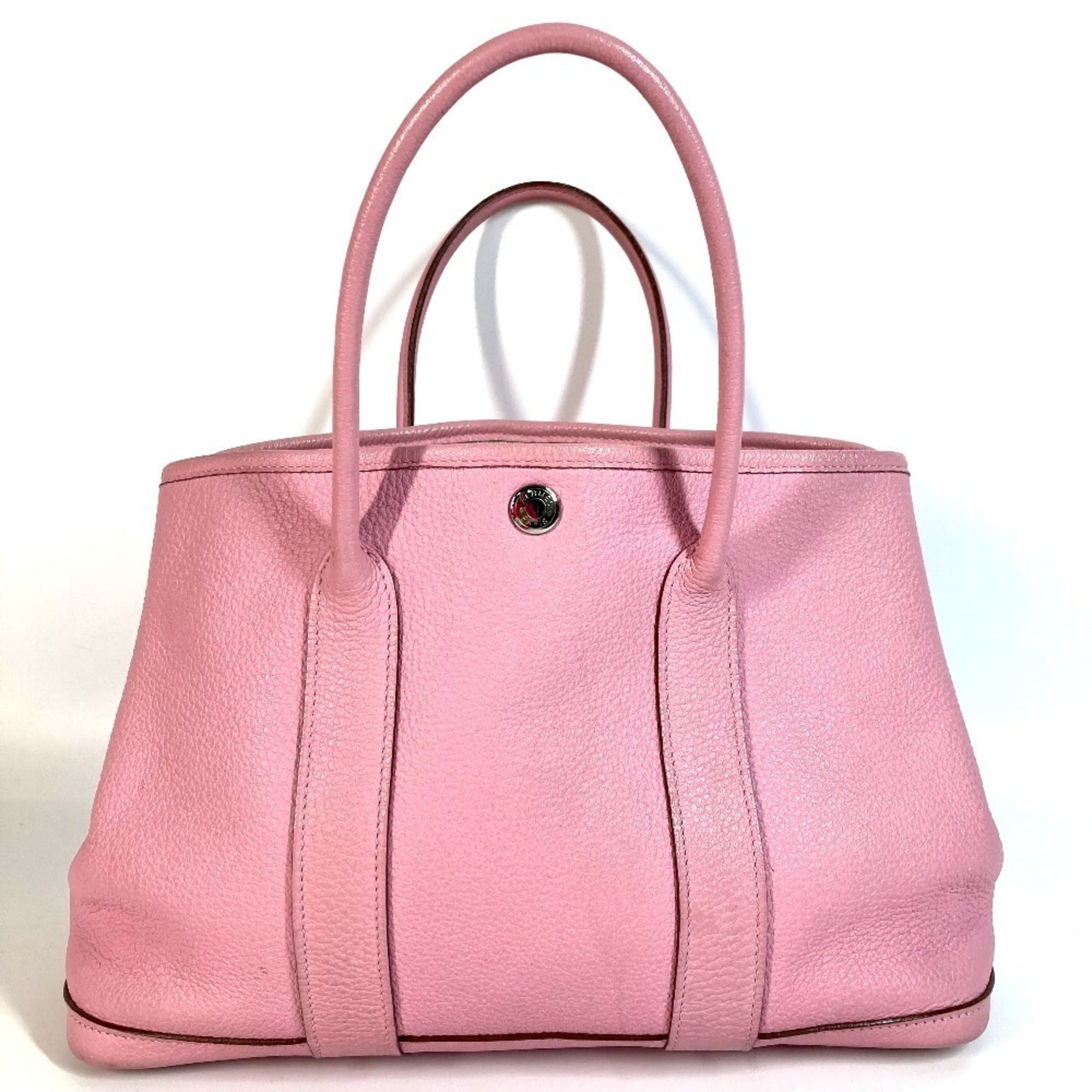 Hermes Garden Pink Rose Confetti Negonda Leather Handbag Tote Bag (Pre-Owned)