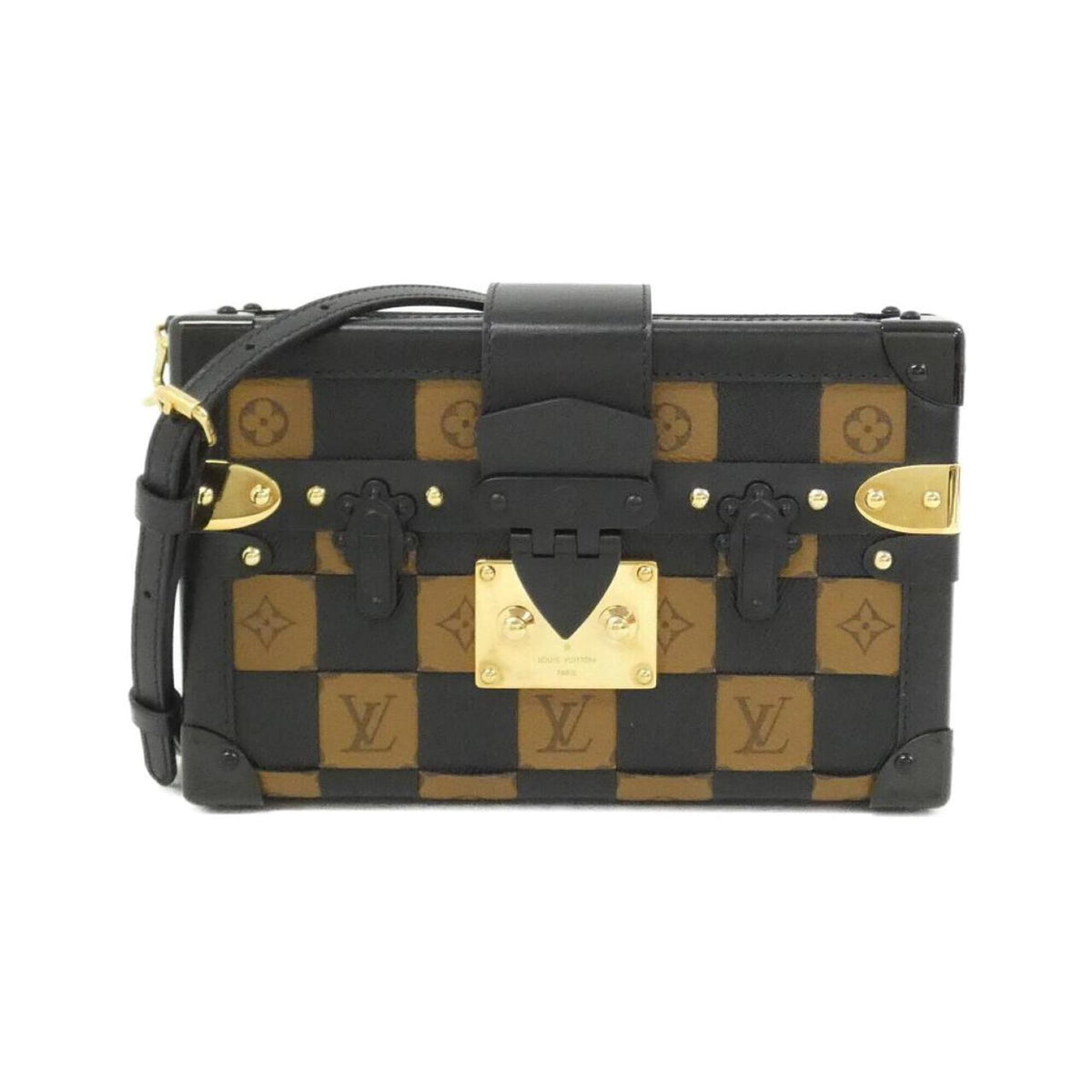 Louis Vuitton Black Marron Coated Canvas Leather Shoulder Bag (Pre-Owned)