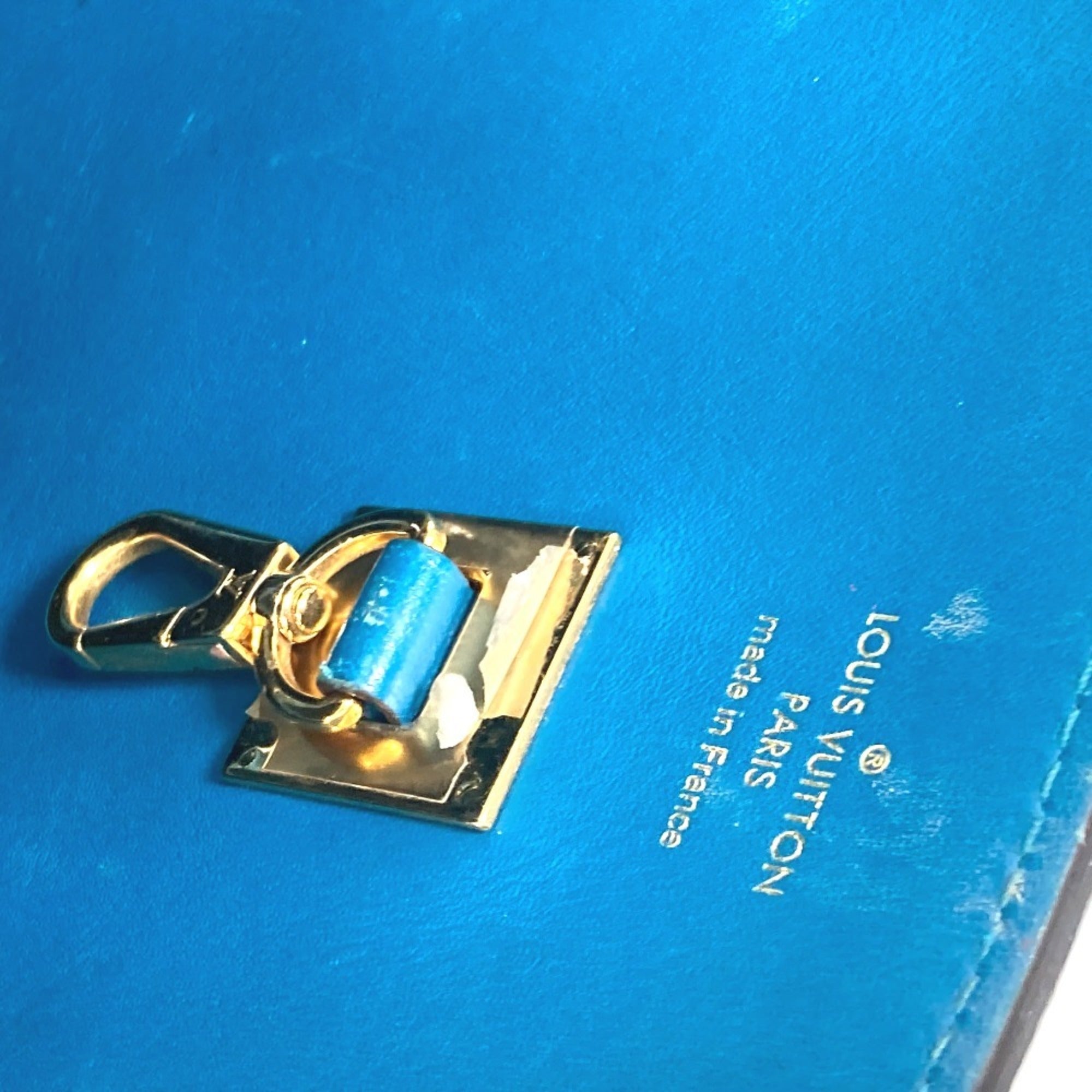 Louis Vuitton Blue Leather Handbag Shoulder Bag Tote Bag (Pre-Owned)