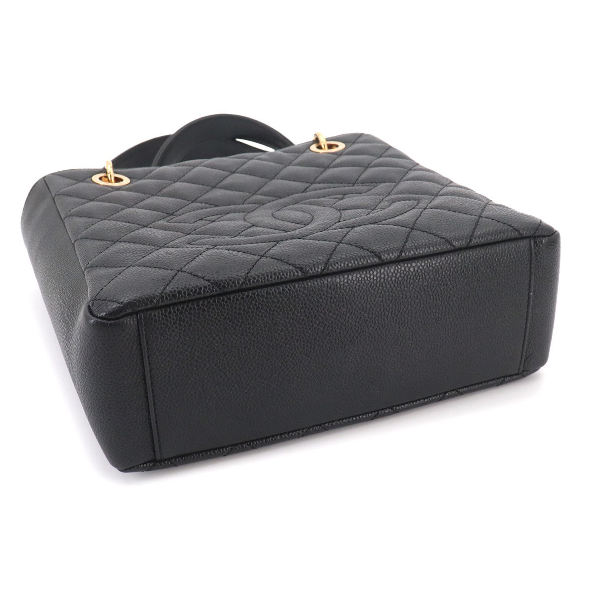Chanel Black Grained Calfskin Handbag Tote Bag (Pre-Owned)