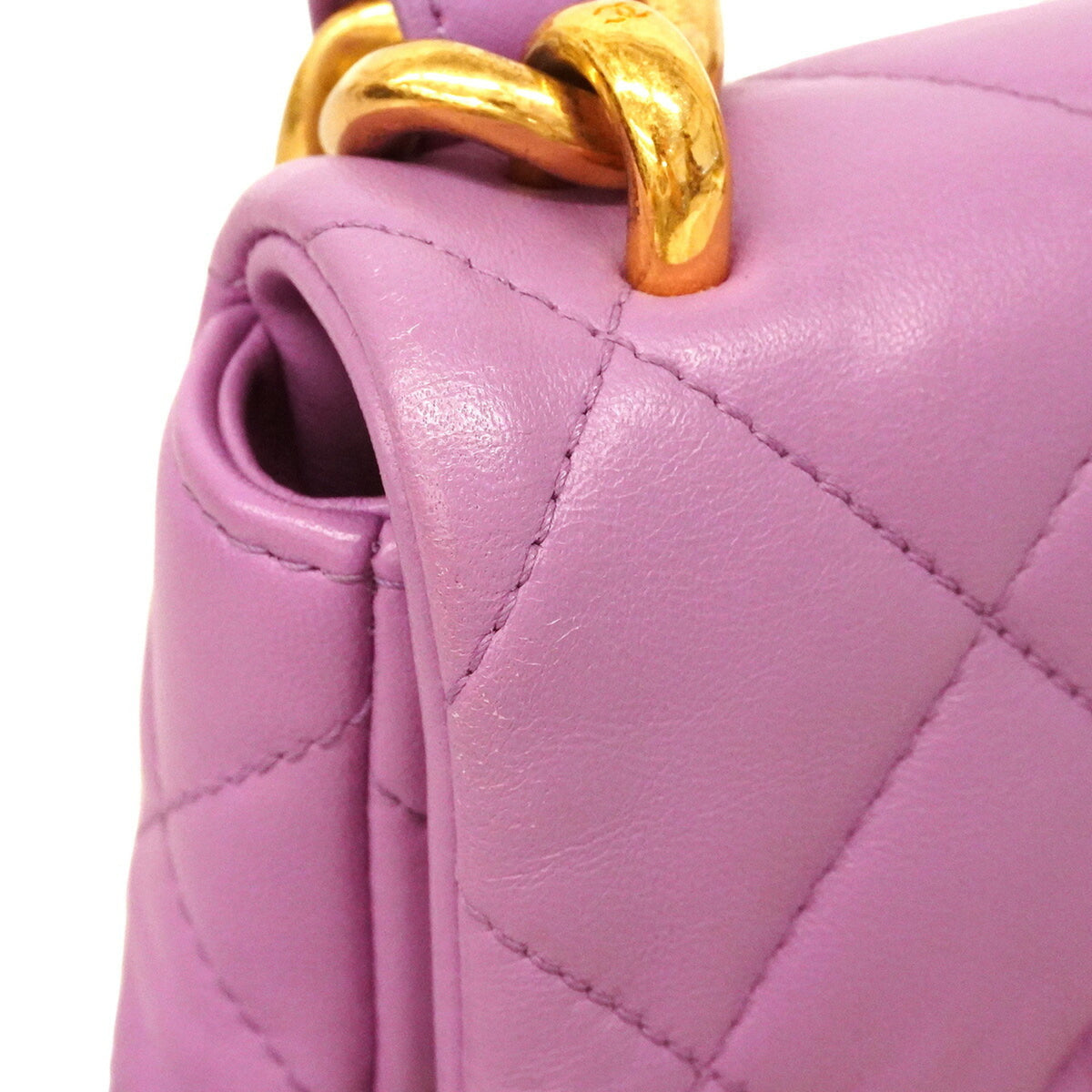 Chanel Purple Leather Shoulder Bag (Pre-Owned)
