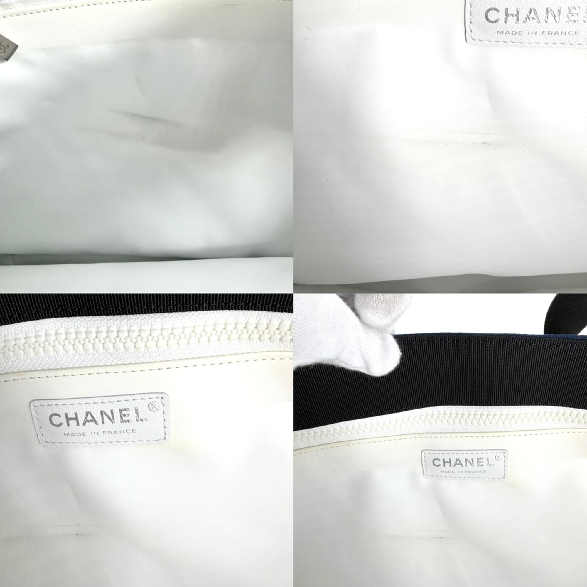 Chanel Navy Canvas Handbag Tote Bag (Pre-Owned)