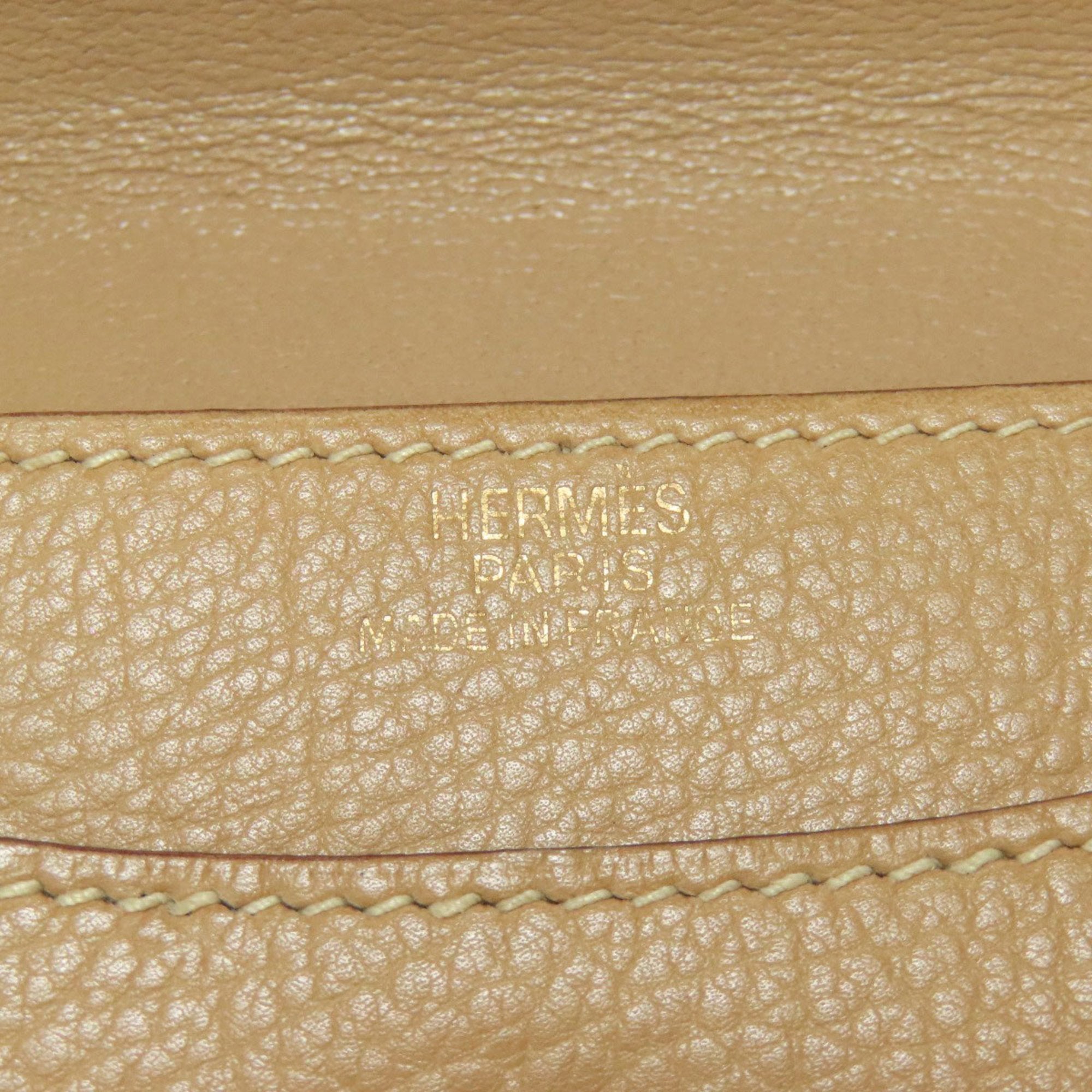 Hermes Beige Leather Coin Purse/Coin Case (Pre-Owned)