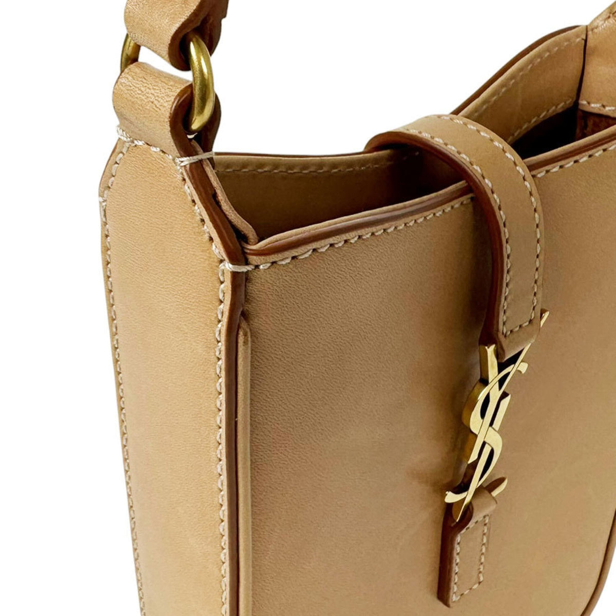 Saint Laurent Beige Leather Shoulder Bag (Pre-Owned)